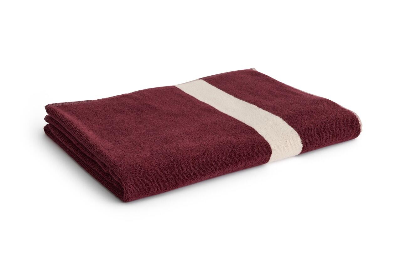 Stripe håndklæde - bordeaux
