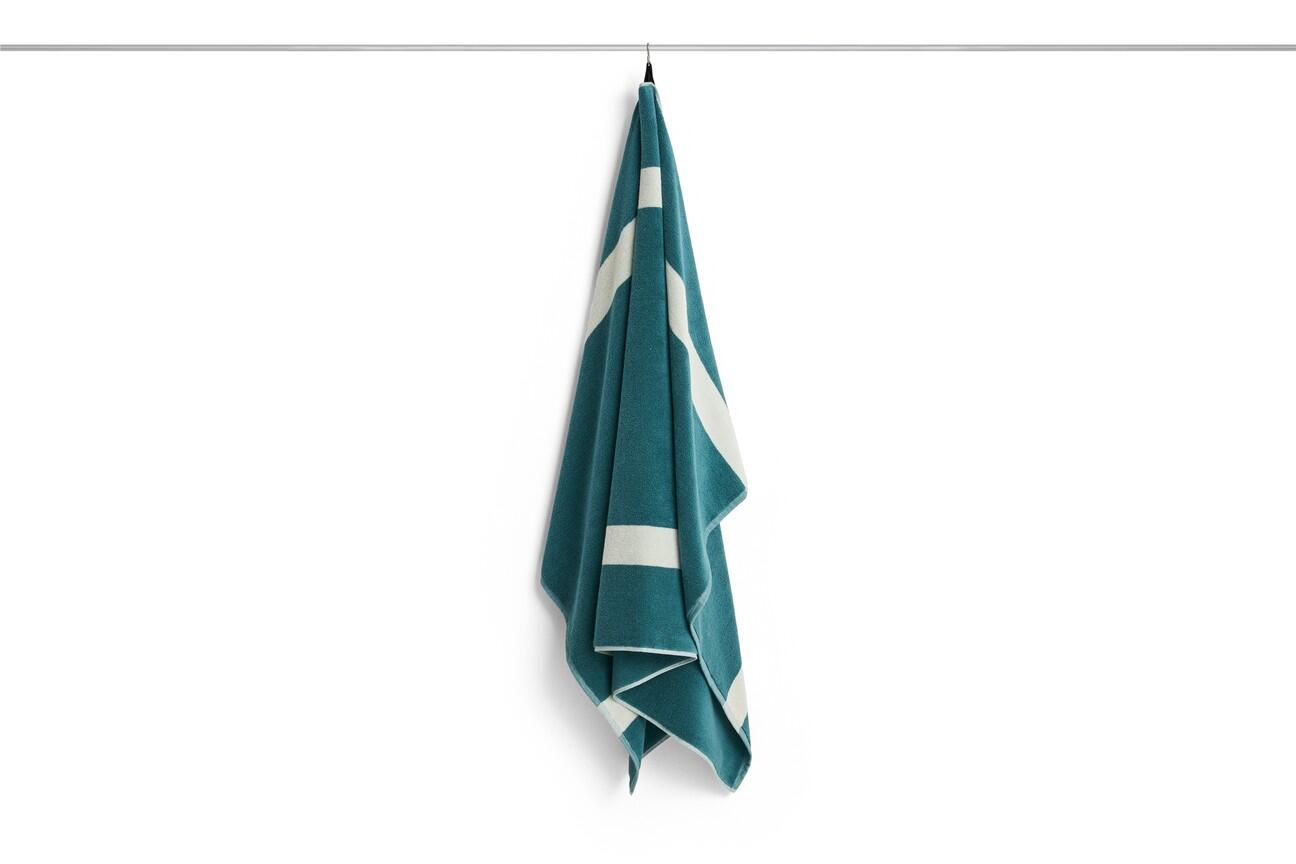 Stripe håndklæde - Petrol blue