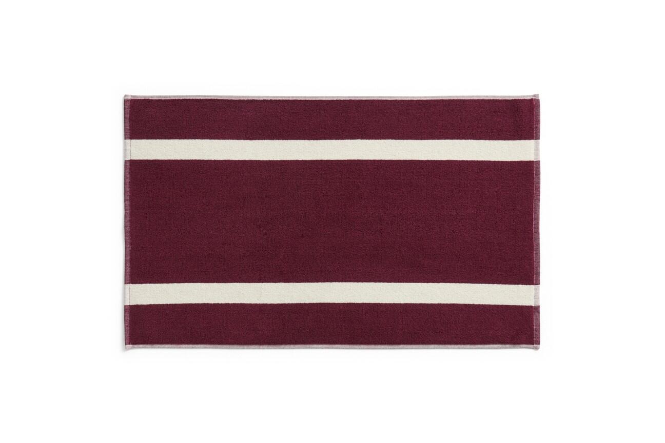 Stripe bademåtte 50x80 cm - bordeaux