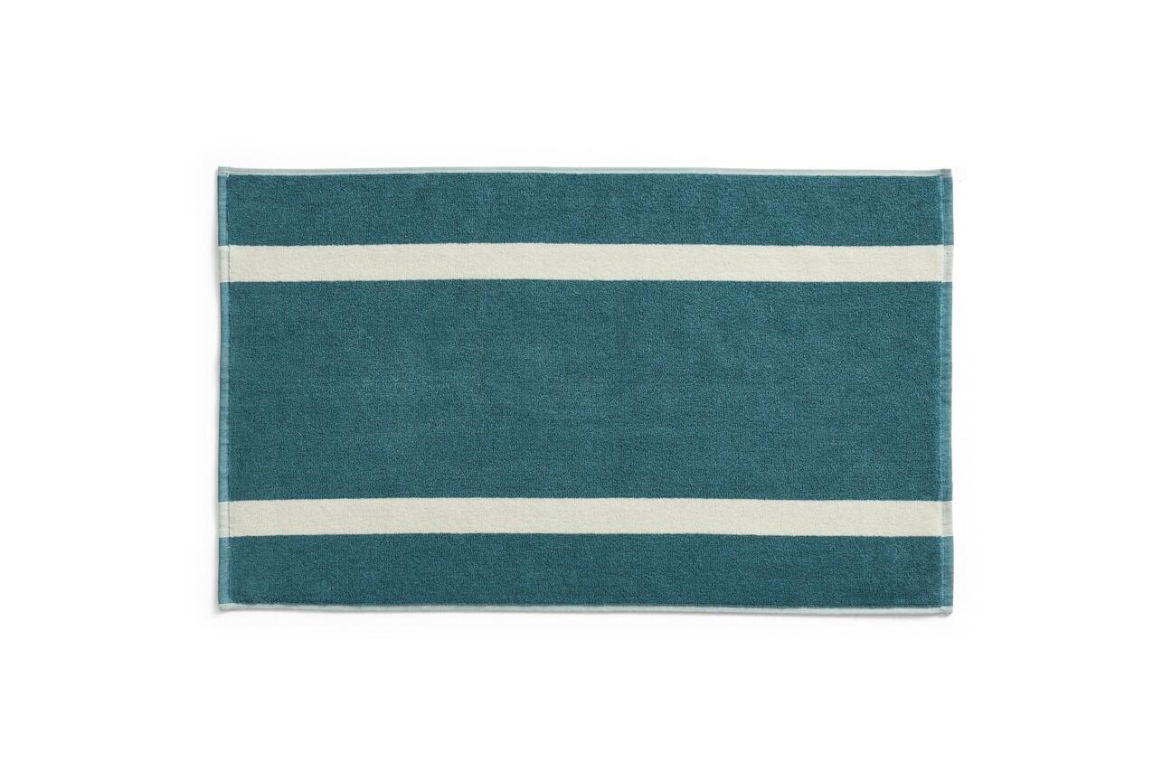 Stripe bademåtte 50x80 cm - Petrol blue