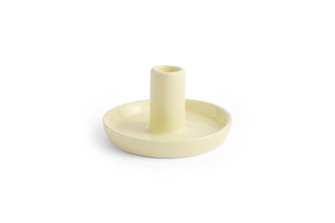 Disc keramik lysestage, , Ø7 cm – Lime white