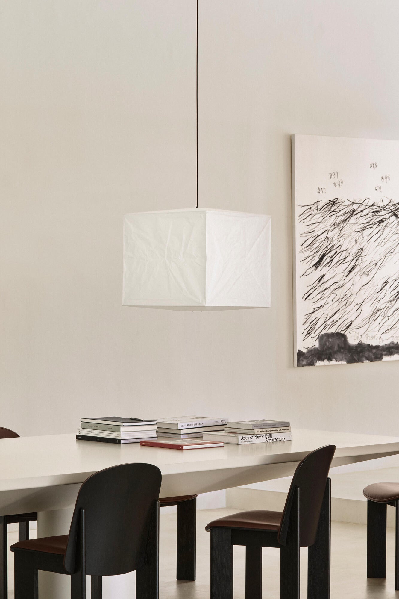 Cube rispapirlampeskærm – Classic White