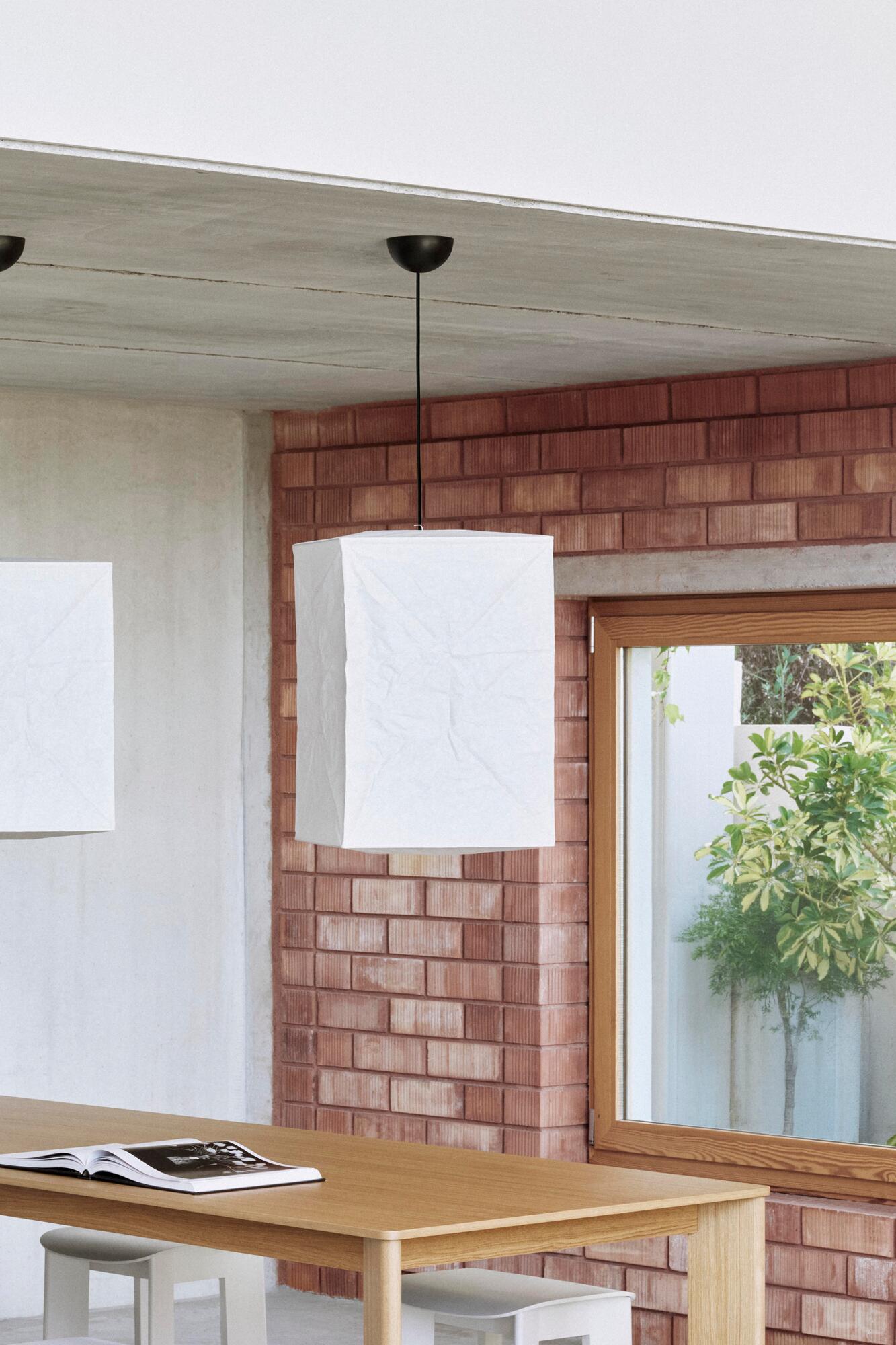 High Cube rispapirlampeskærm – Classic White