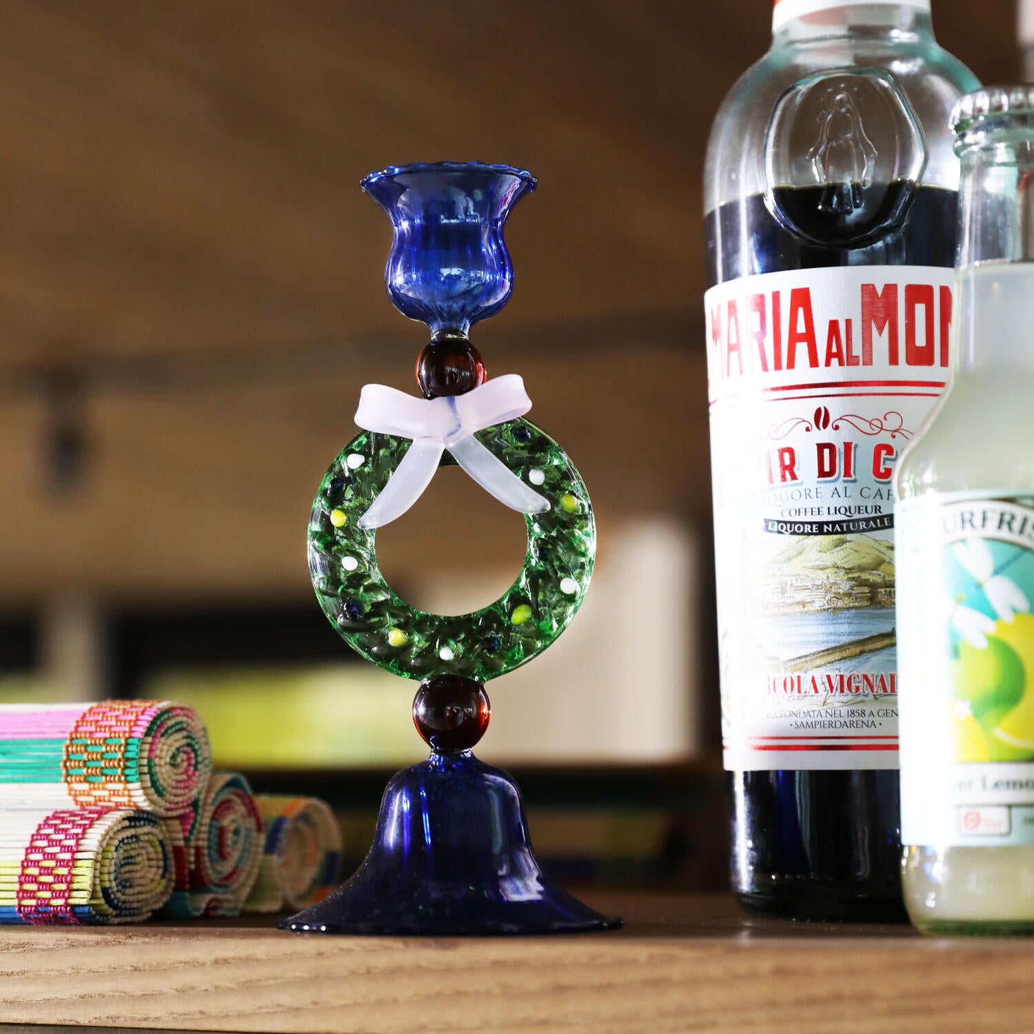 Merry wreath lysestage