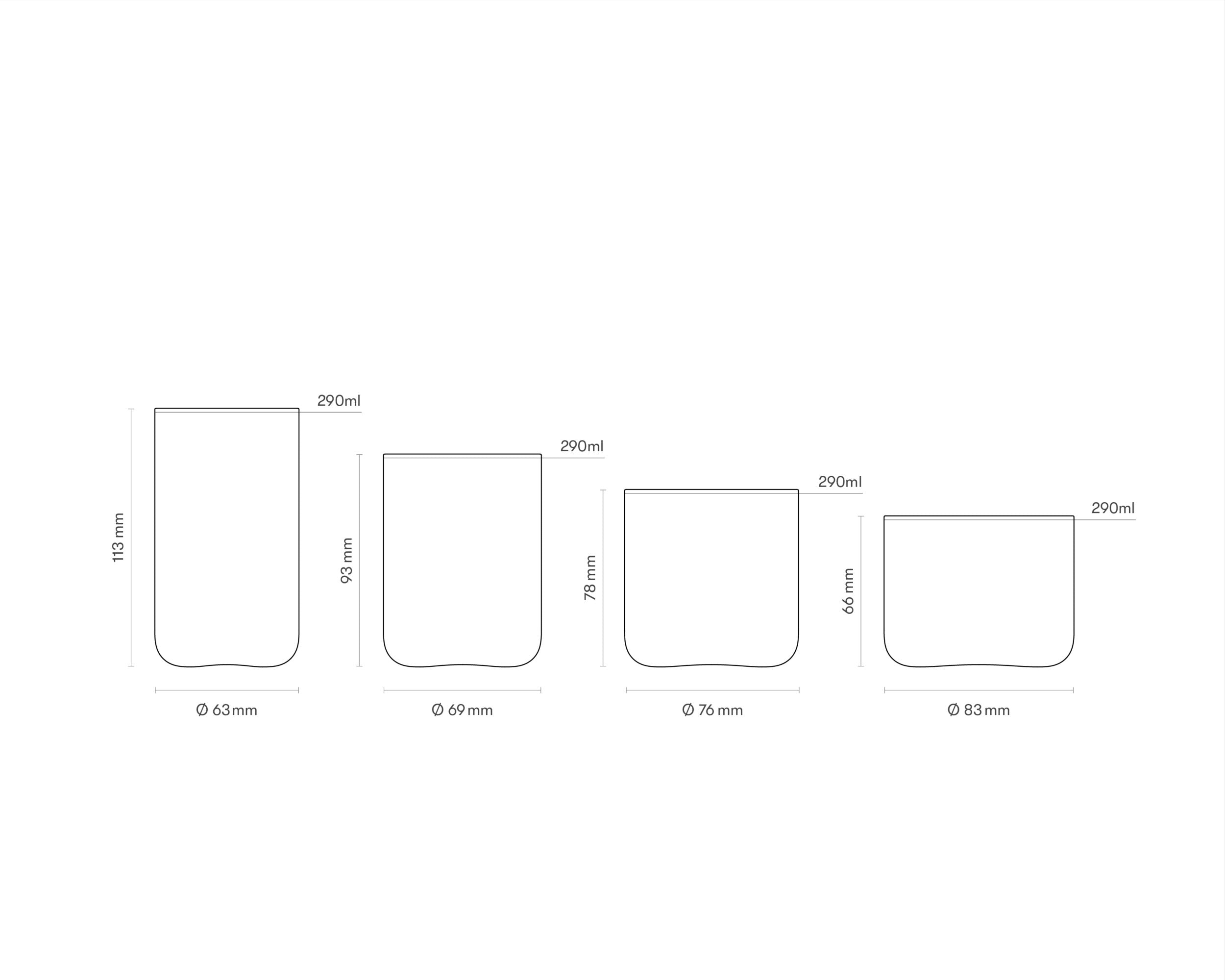Nesting vandglas - 4 stk.