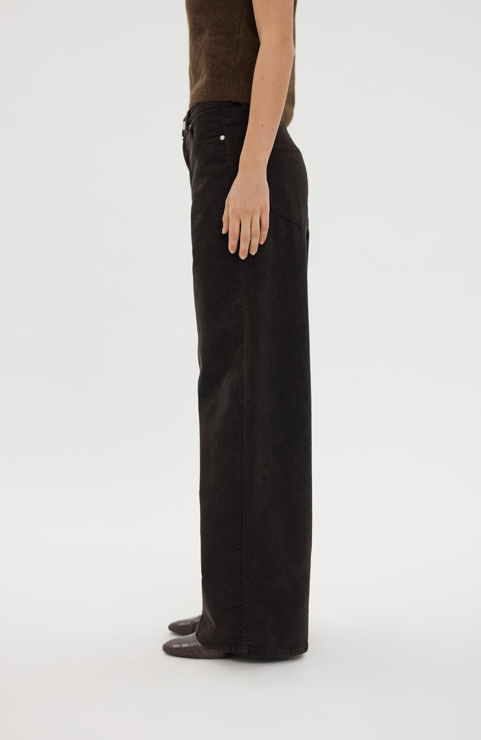 AbbyFV Long jeans - Dark Coffee Corduroy