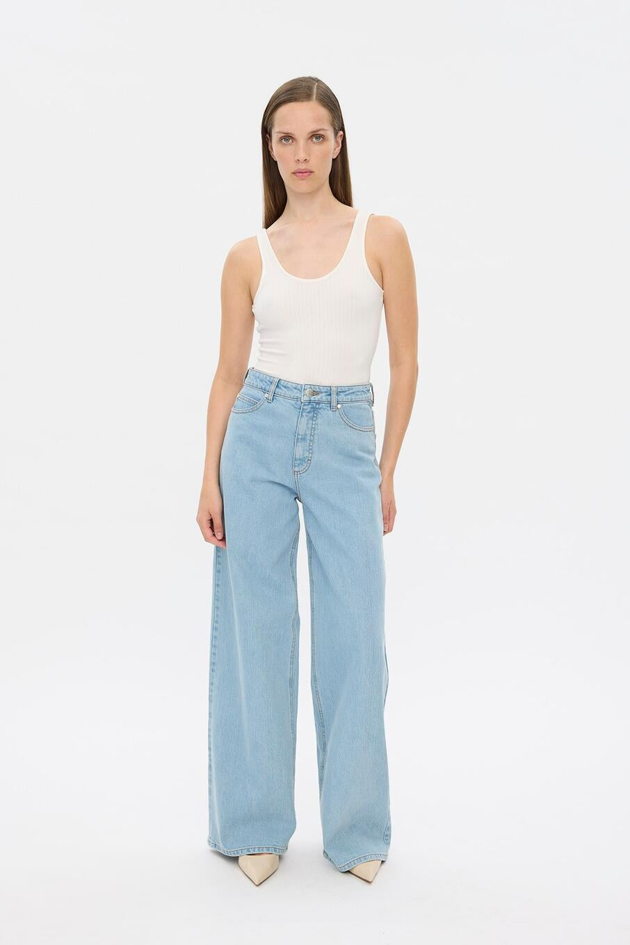 AbbyFV Long jeans - lyseblå