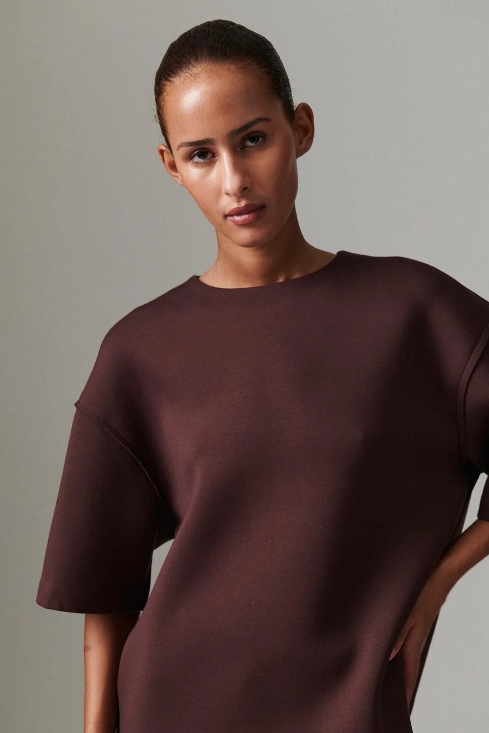 Amalie Scuba t-shirt - Chocolate Plum