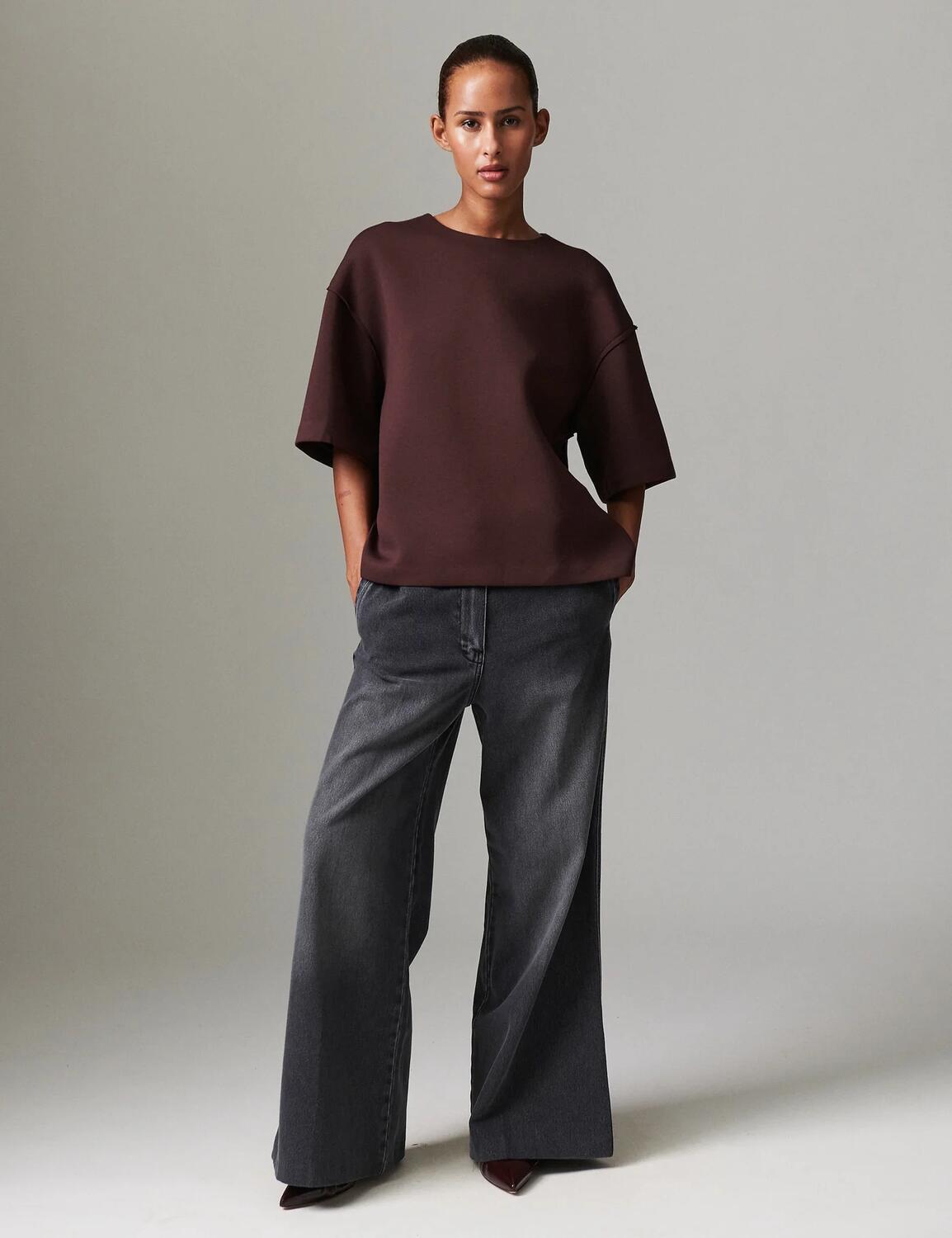 Amalie Scuba t-shirt - Chocolate Plum