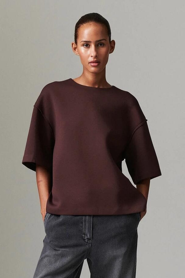 Amalie Scuba t-shirt - Chocolate Plum