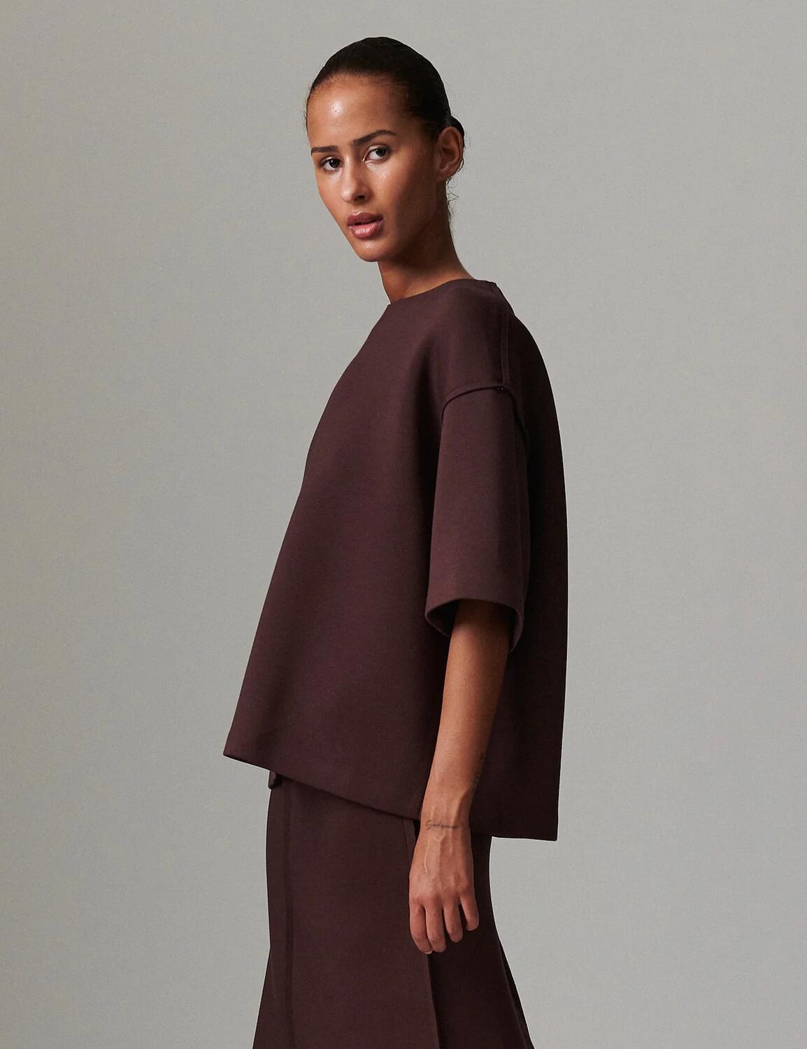 Amalie Scuba t-shirt - Chocolate Plum