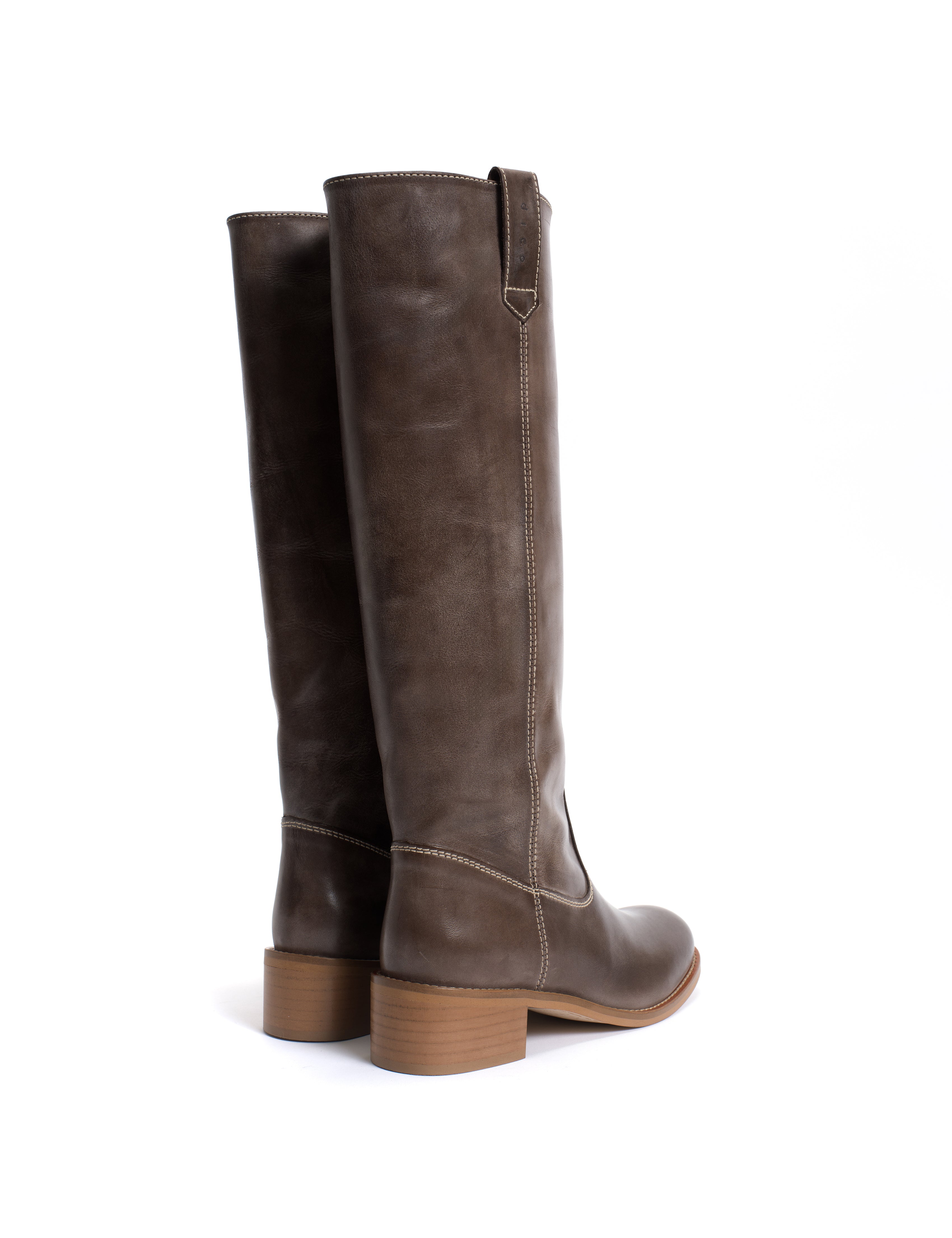 Ann Gaucho læderstøvler - Dark Brown