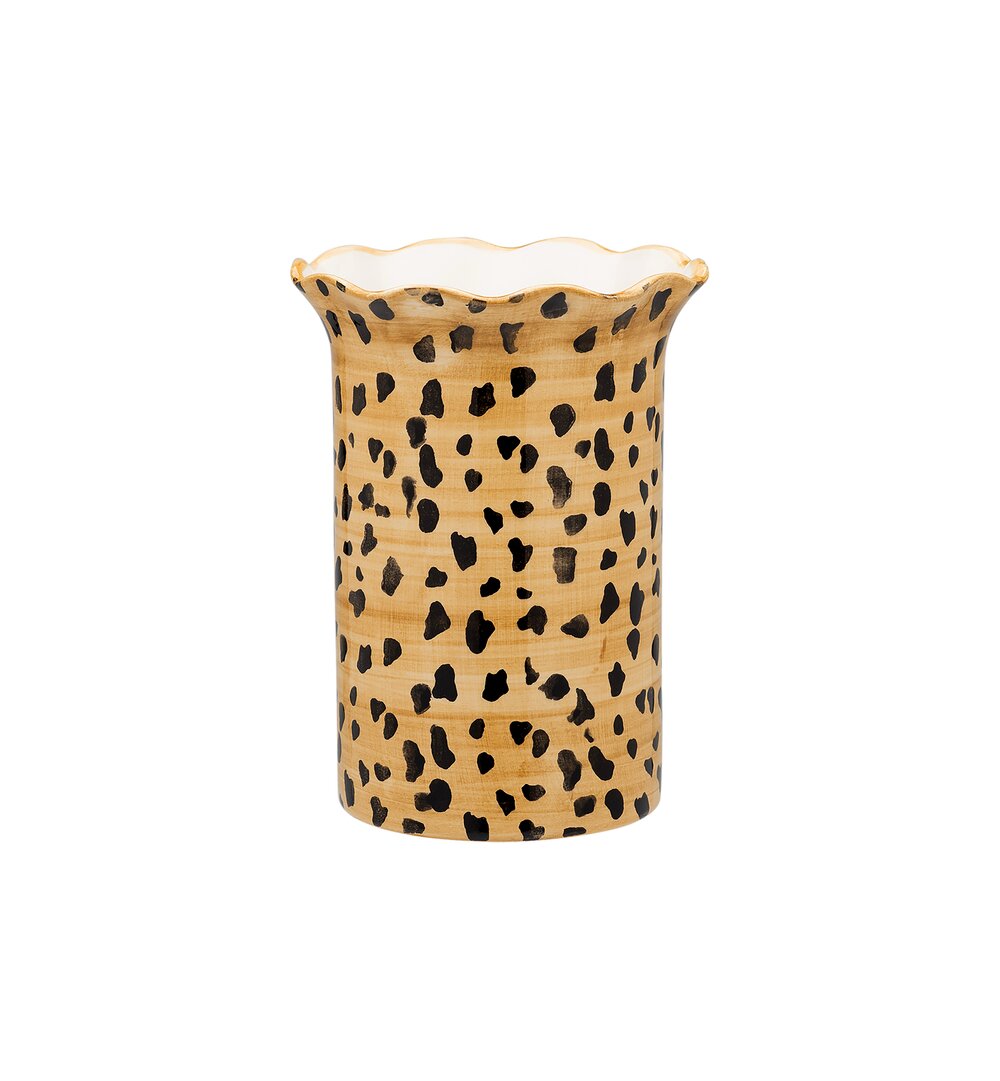 Leopard Vase, brun - H21 cm.