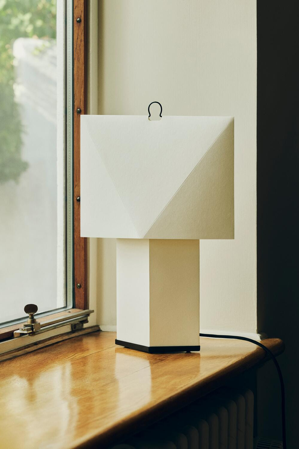 Aplat bordlampe, hvid - H66 cm