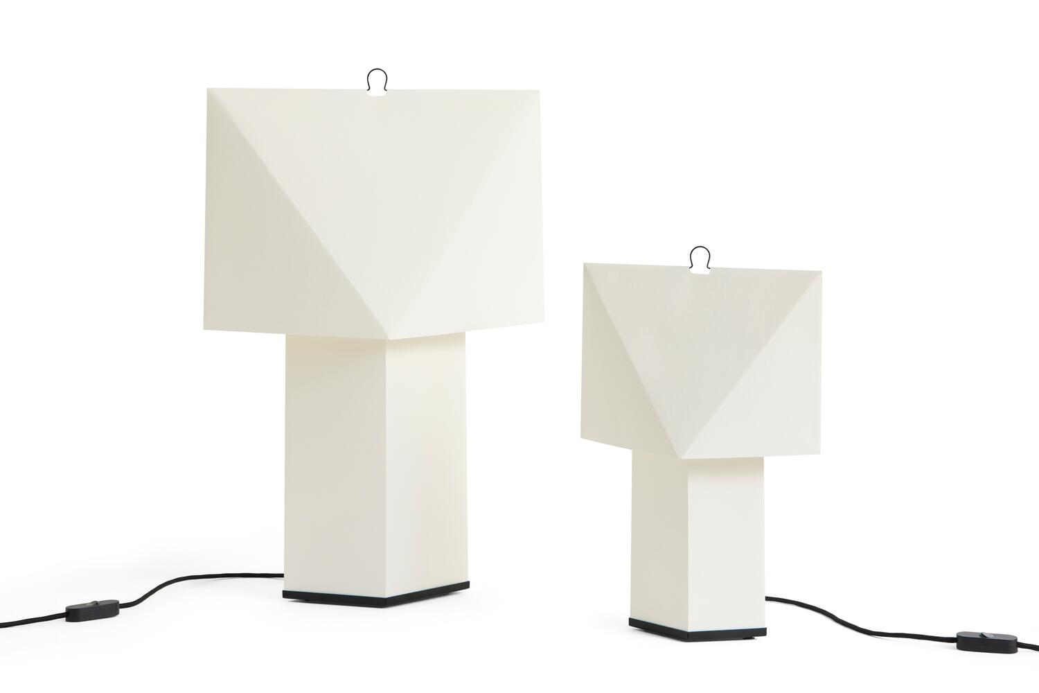 Aplat bordlampe, hvid - H66 cm