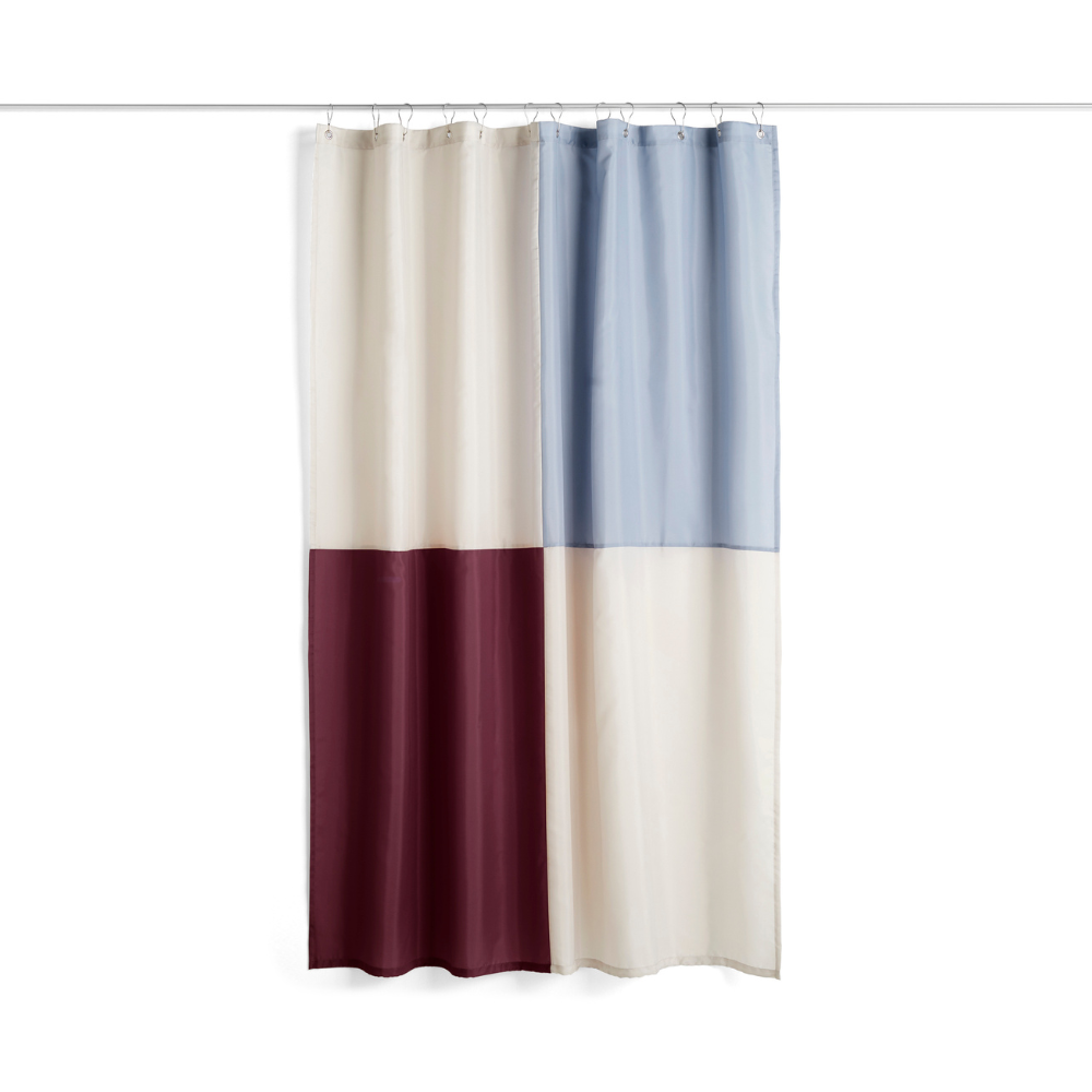 Check badeforhæng, 180x200 cm - Burgundy