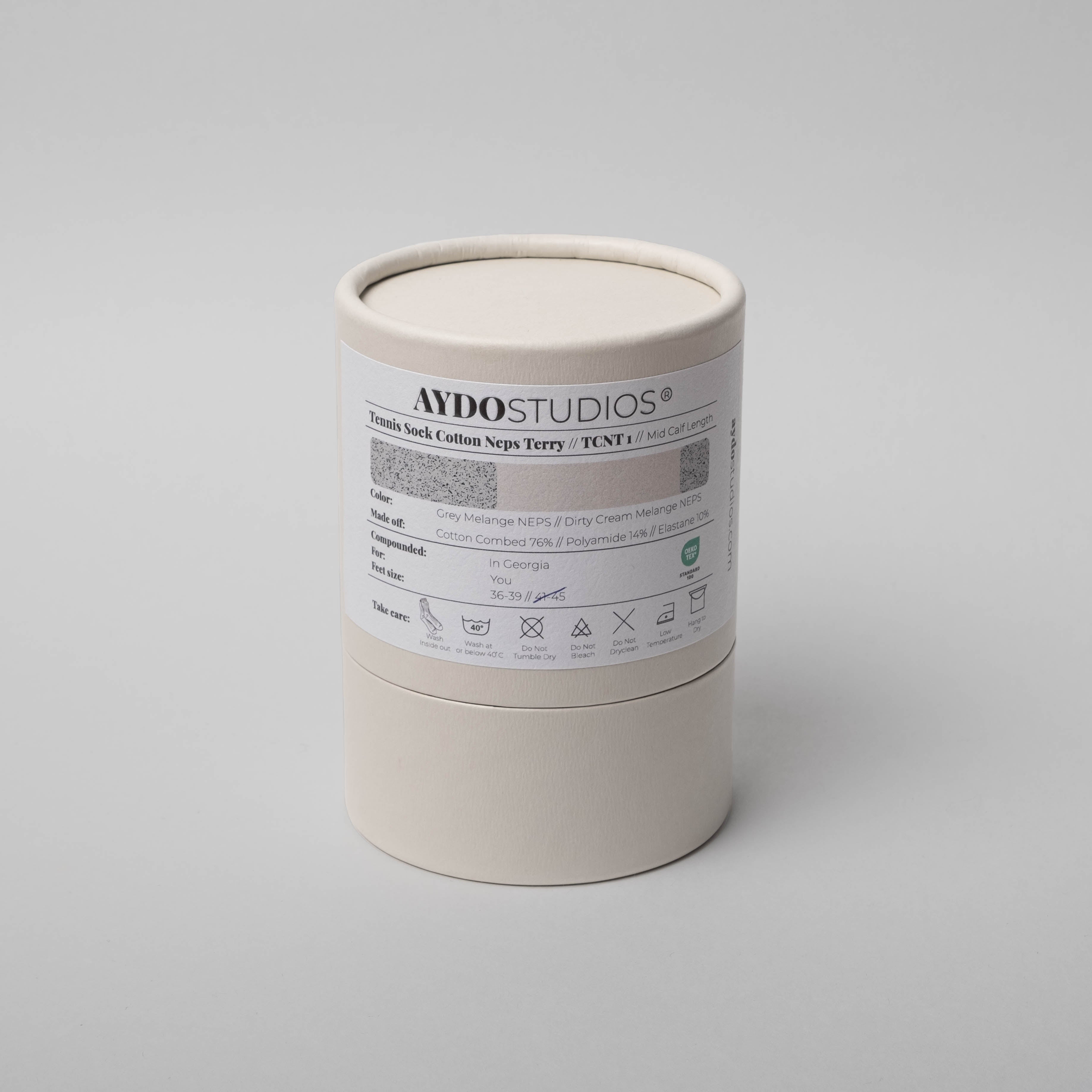 Tennis strømper - Grey Melange/Dirty Cream