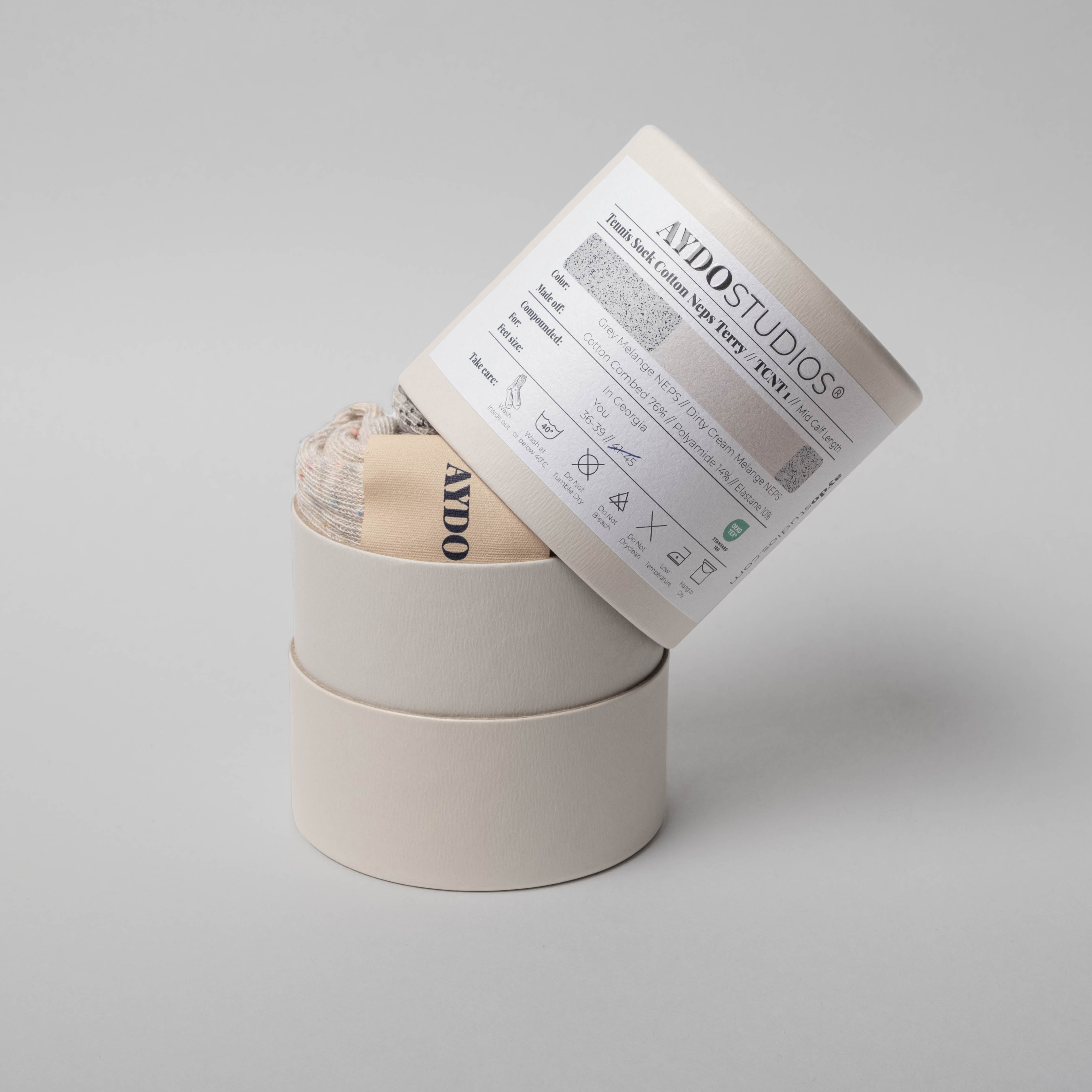 Tennis strømper - Grey Melange/Dirty Cream
