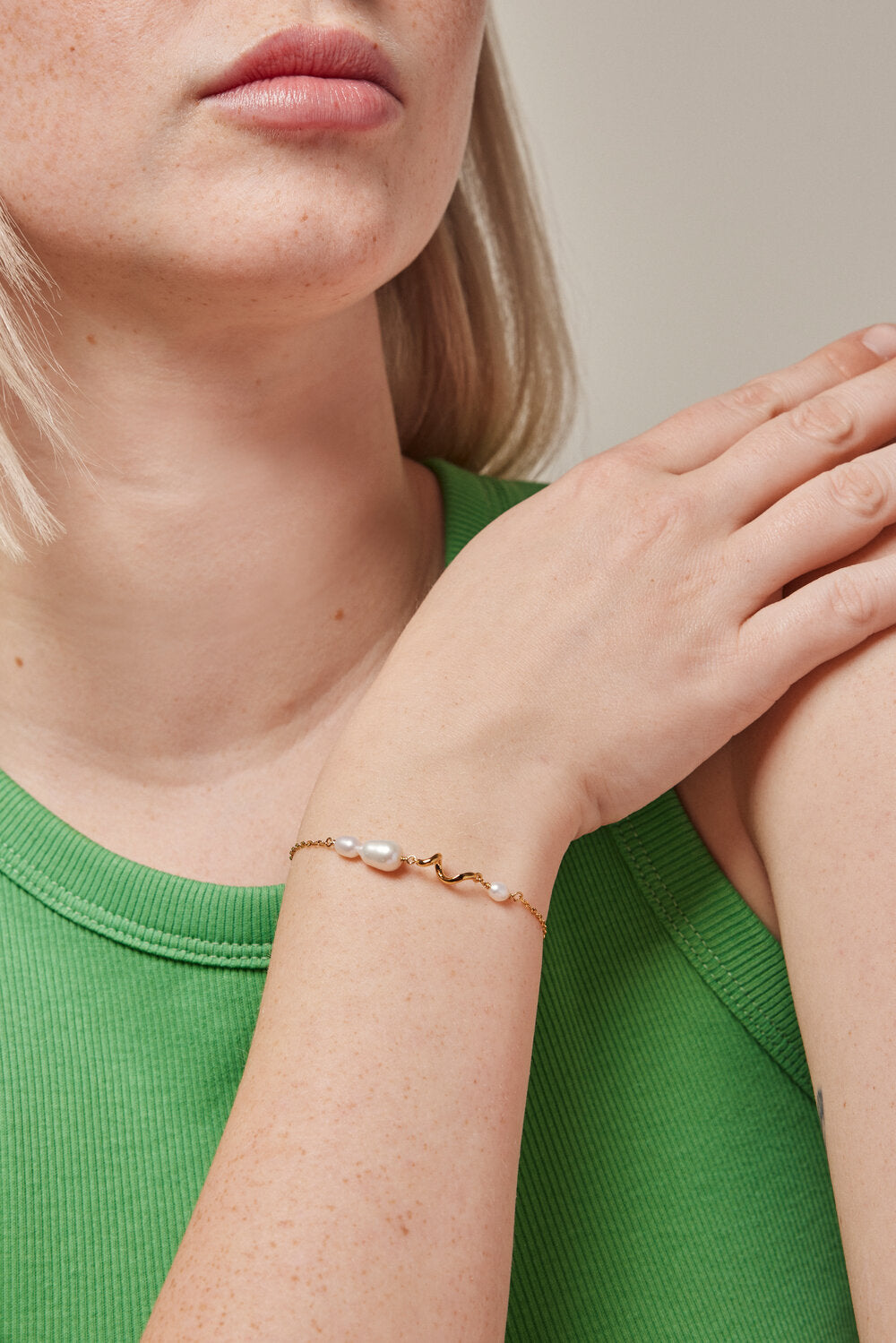 Pearlie Twist armbånd - forgyldt