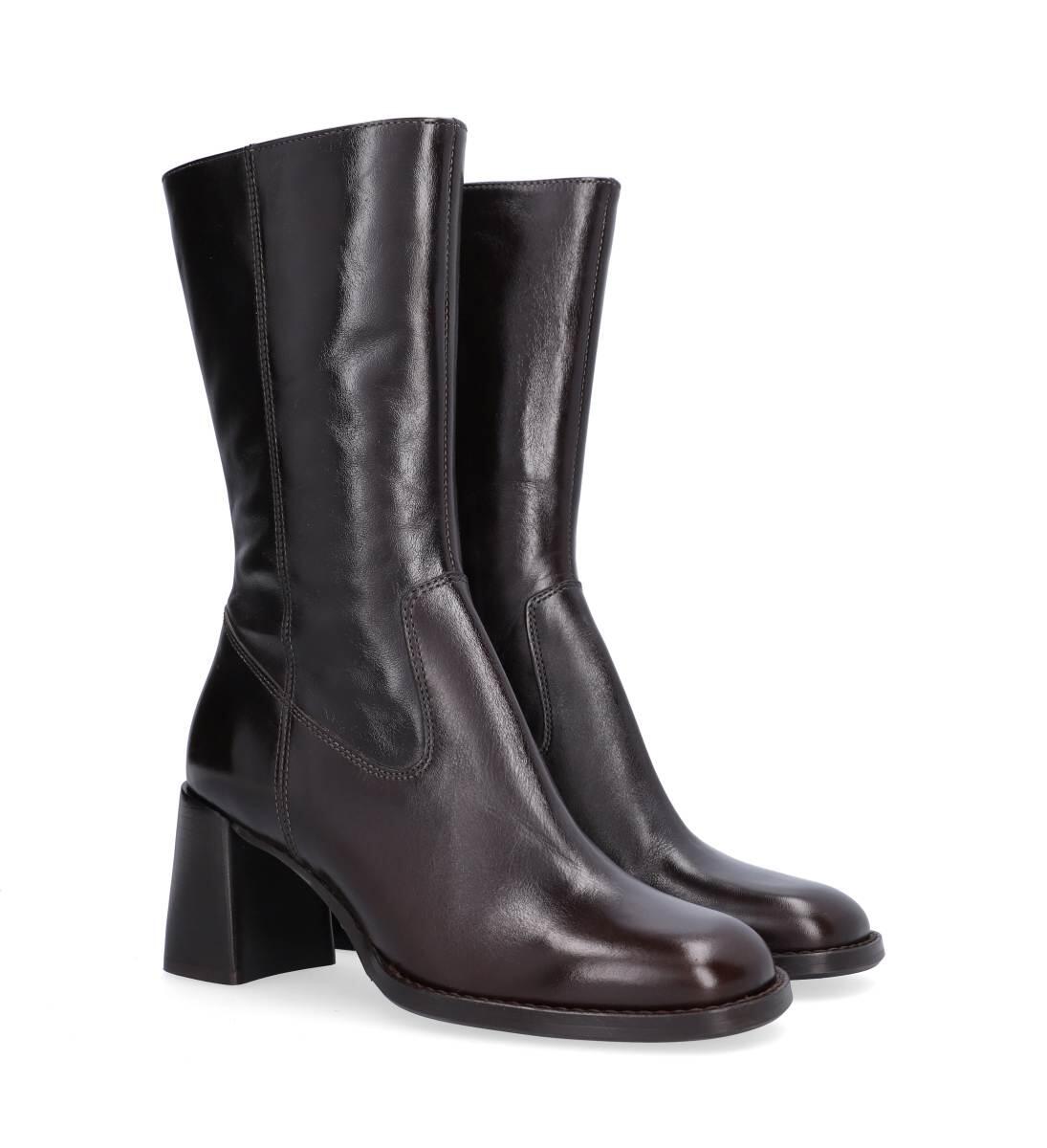 B1313 Støvle med blokhæk - Espresso Marte calf 86