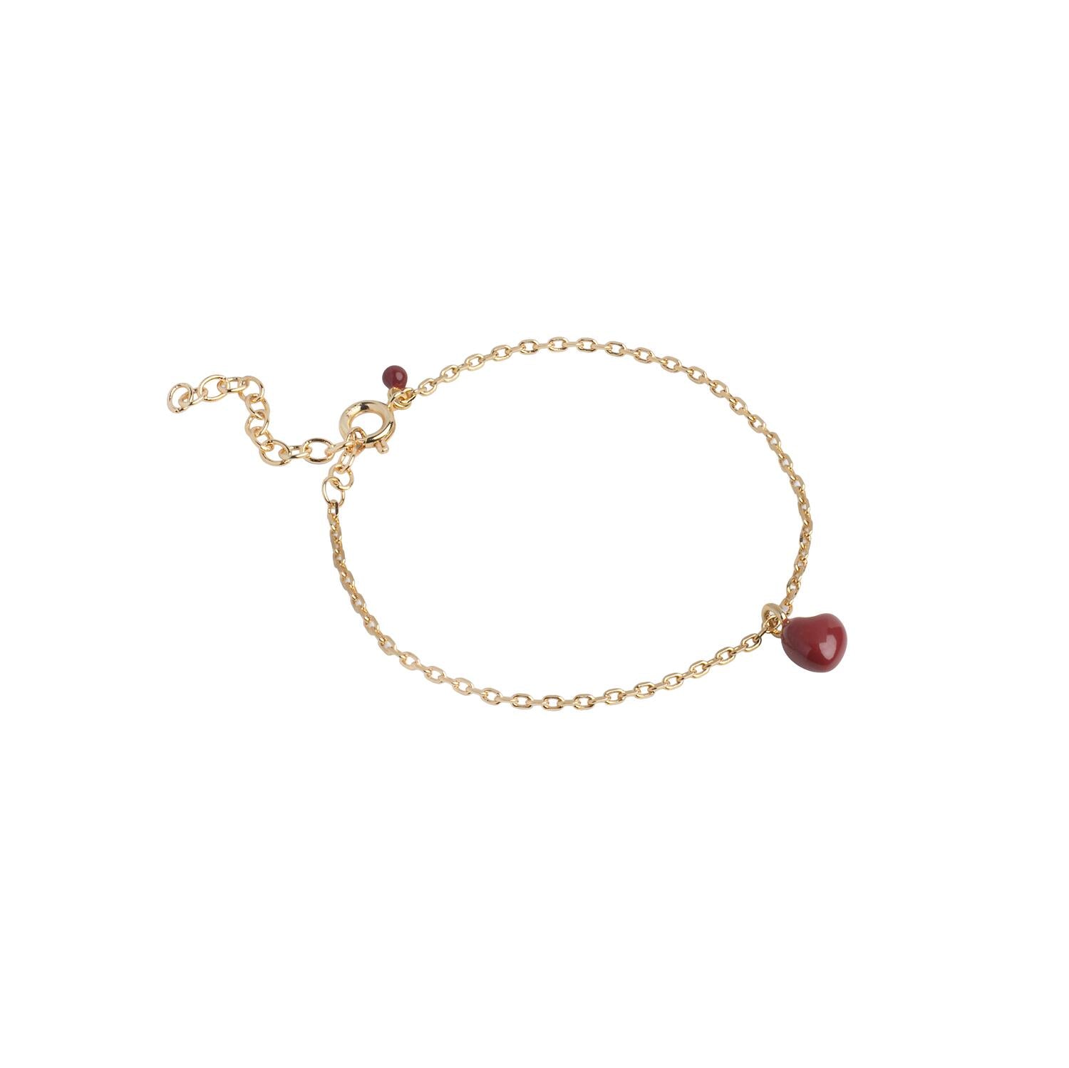 Grand Amore armbånd – Forgyldt/bordeaux