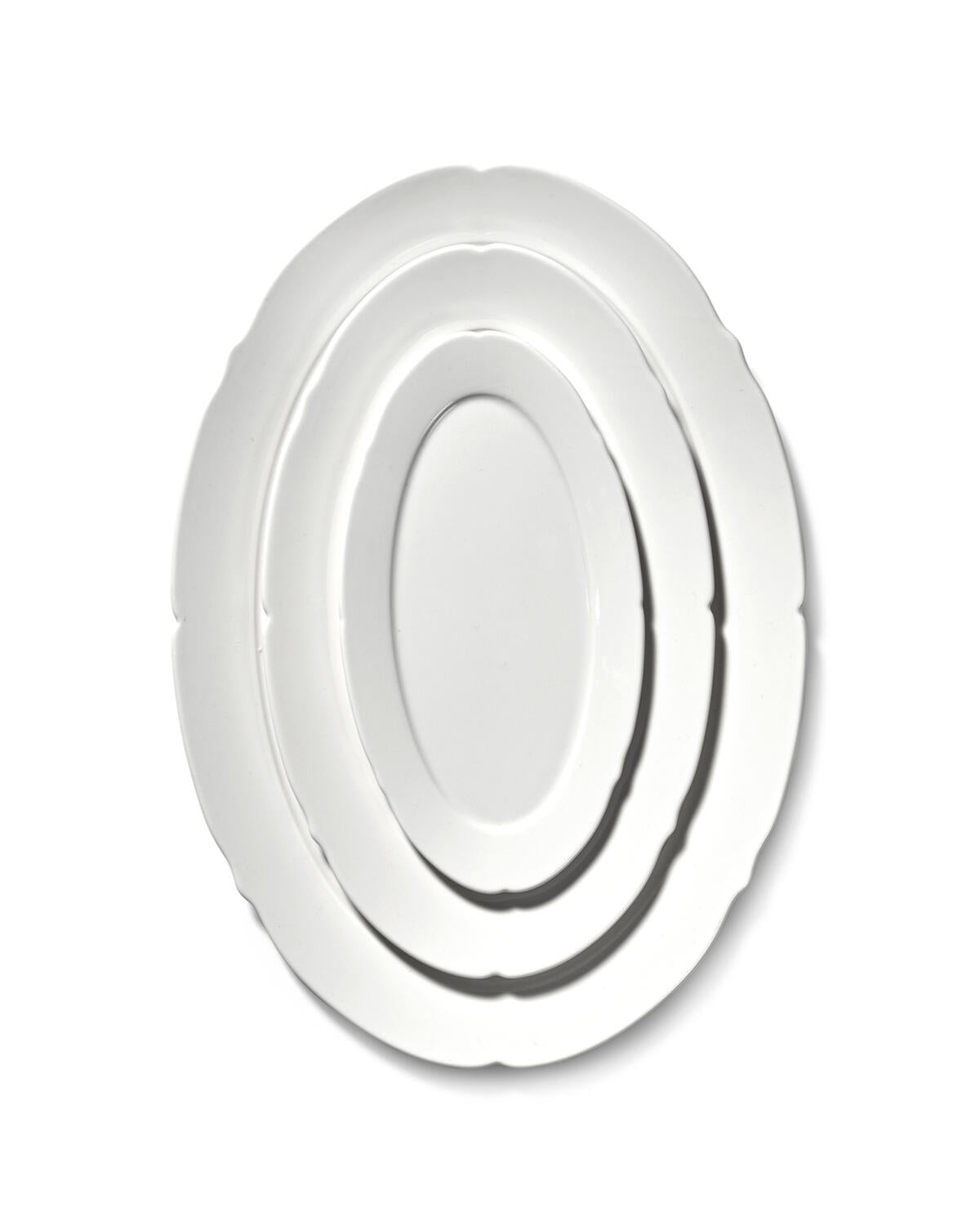 Silhouette Oval tallerken, hvid - L24,5 cm