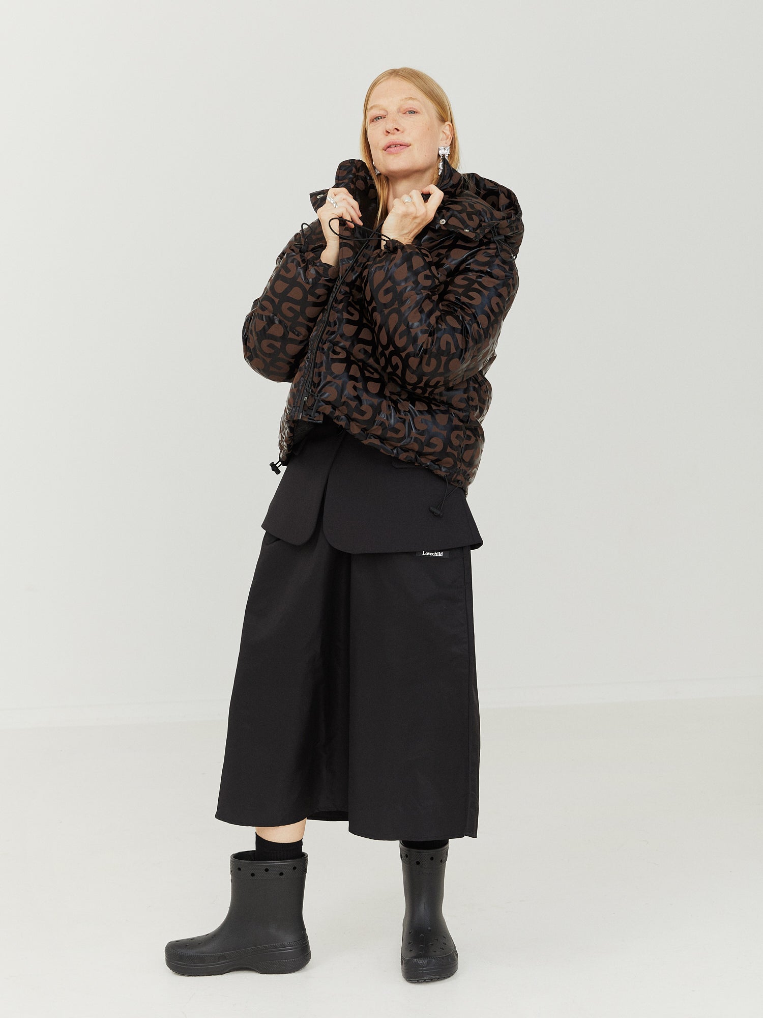 Lauren midi nederdel - sort