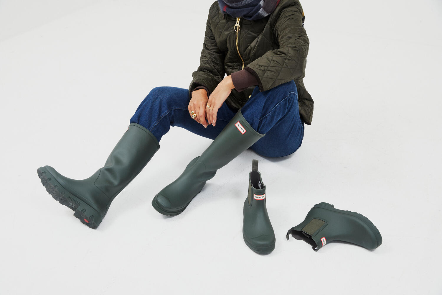 Downpour Short gummistøvler - Dark Olive