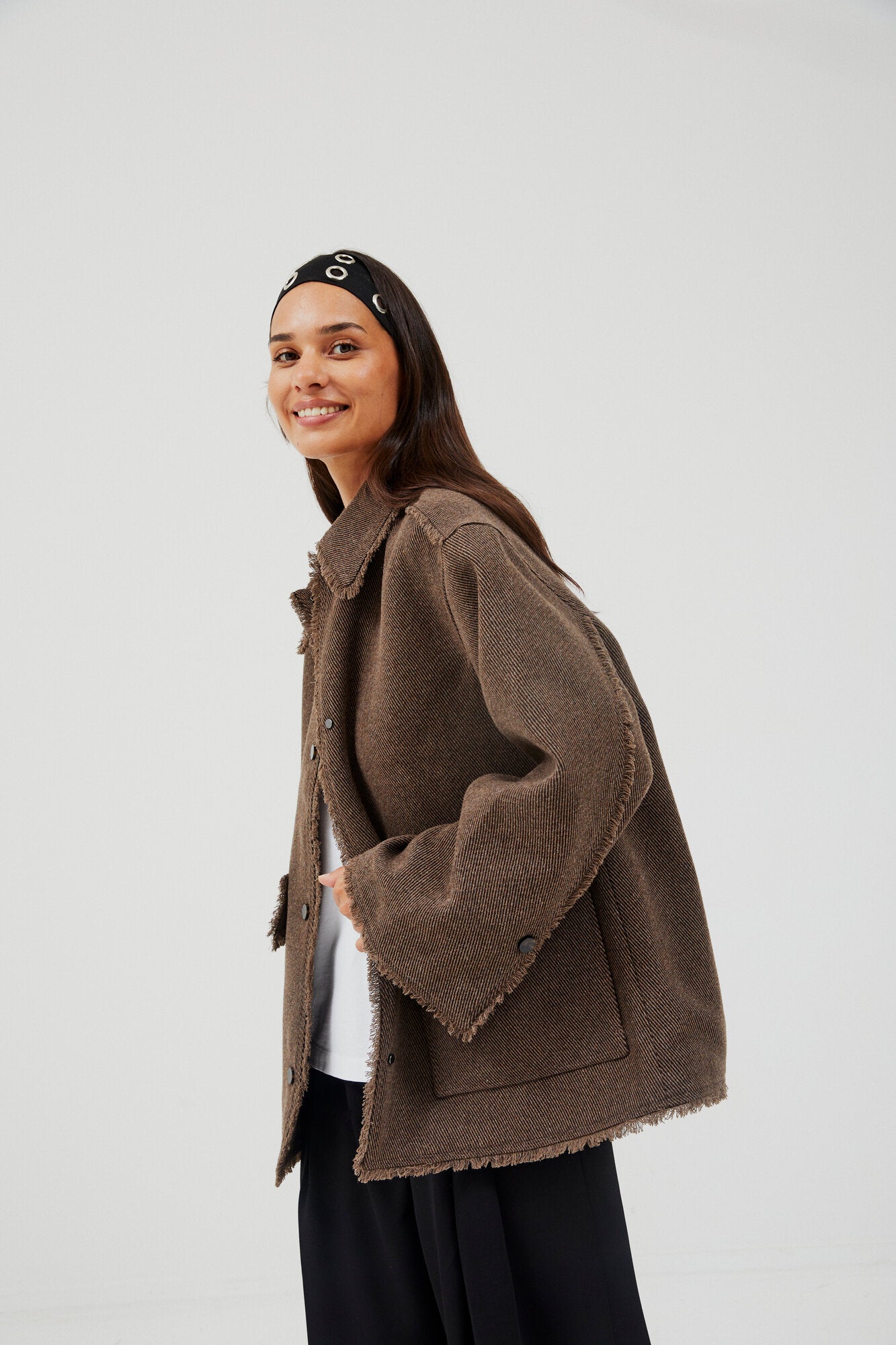 Eyelet hårbånd - grå