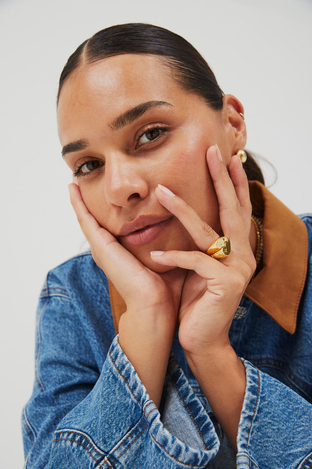 Bayson denimjakke - Denim Suede Mix