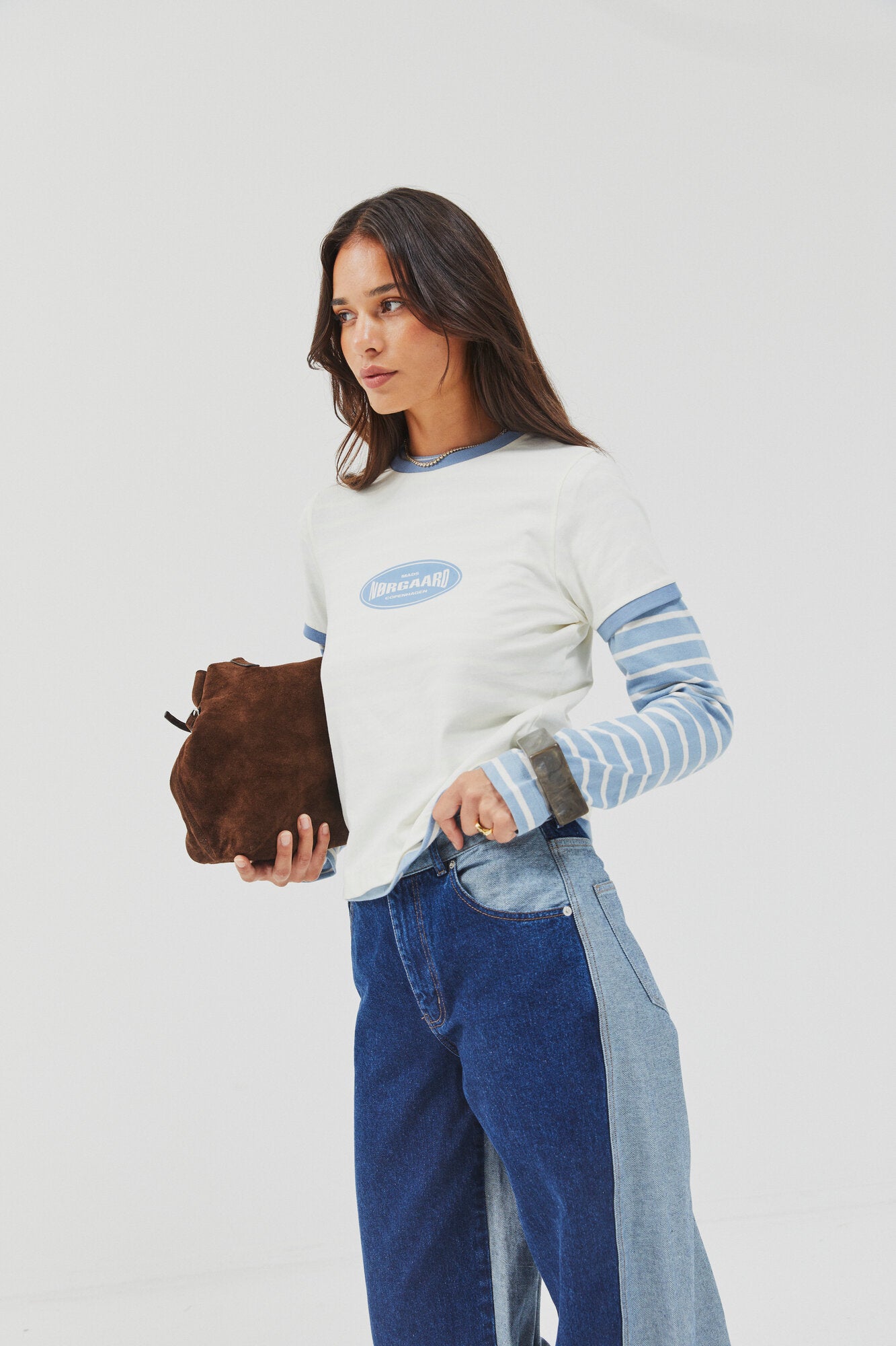 Cotton Jersey Trinity t-shirt - Vanilla Ice/Faded Denim