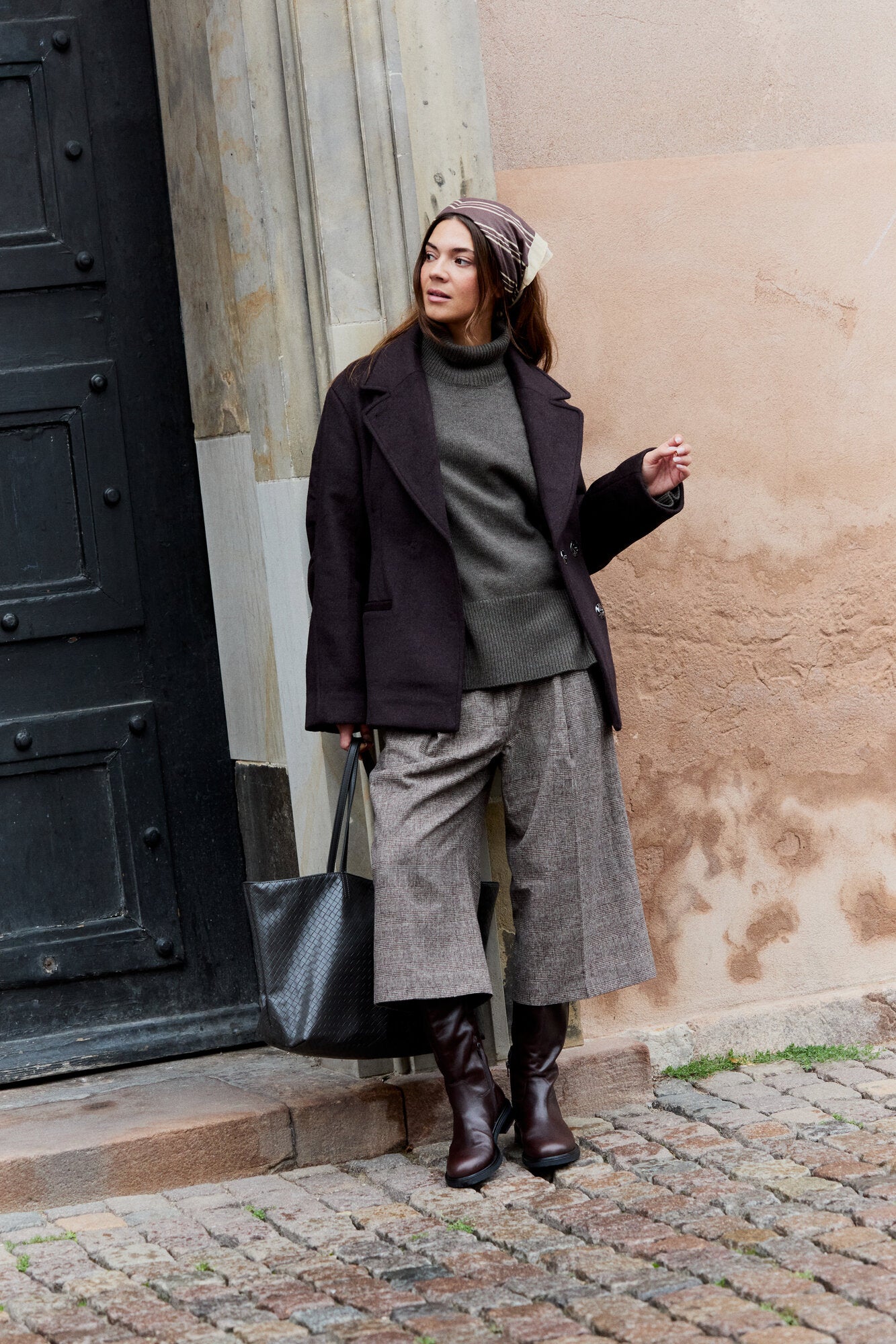 Heri Tartan culottebukser - Brown Check
