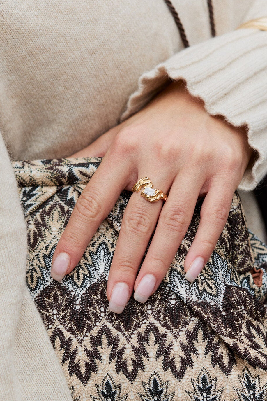 Flare Zebra ring – forgyldt