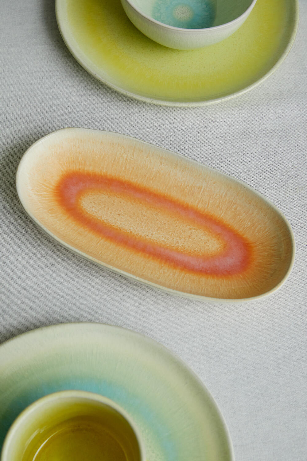 Spring oval tallerken - orange