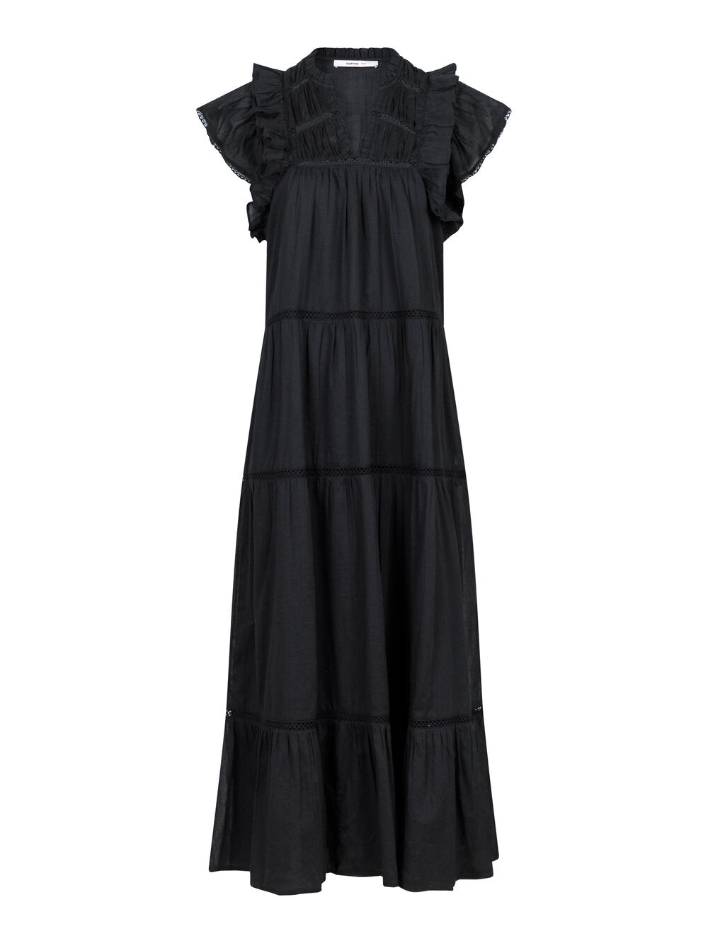 Melanie Voile lang kjole - sort