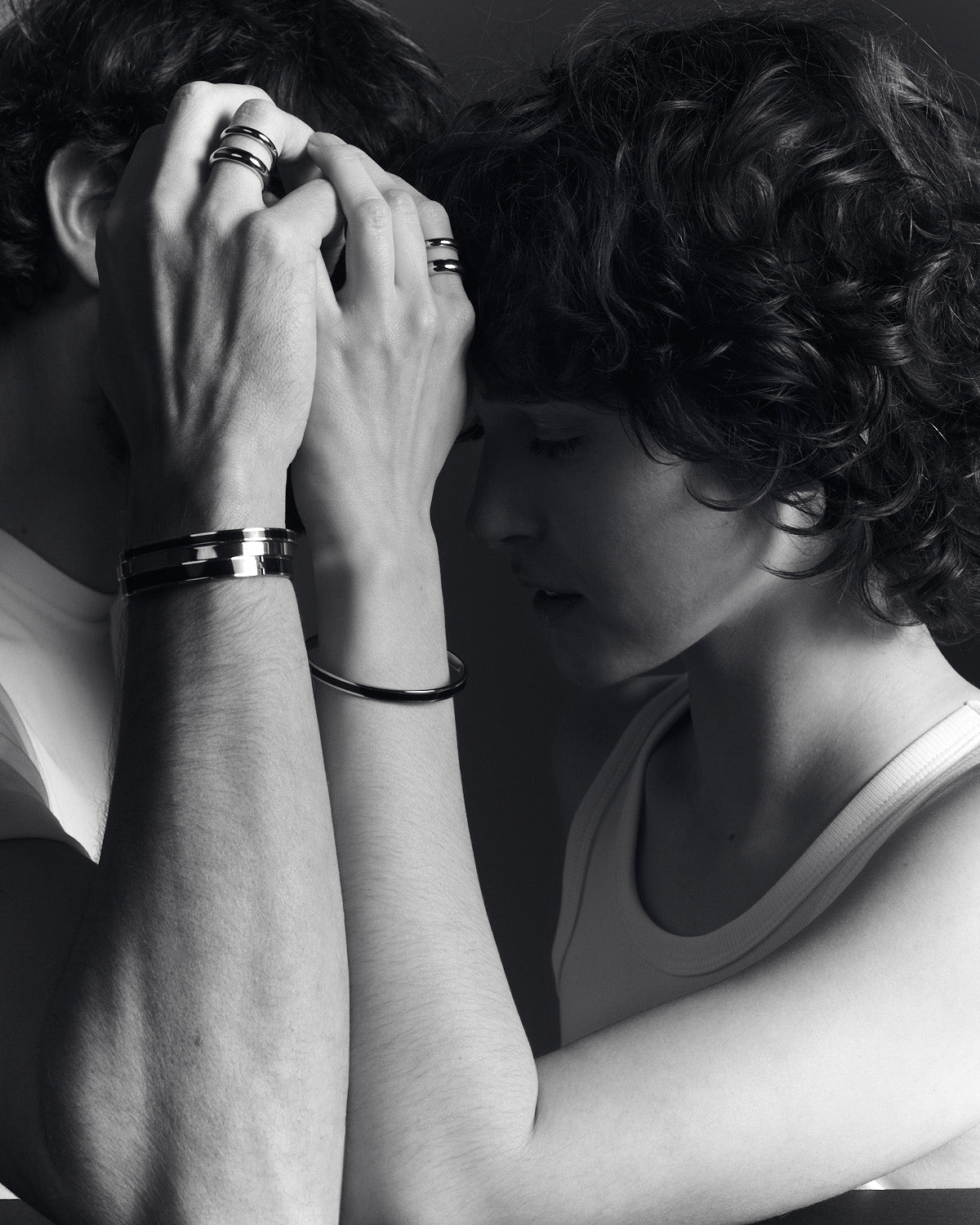 Bangle armring - Rhodium/Black