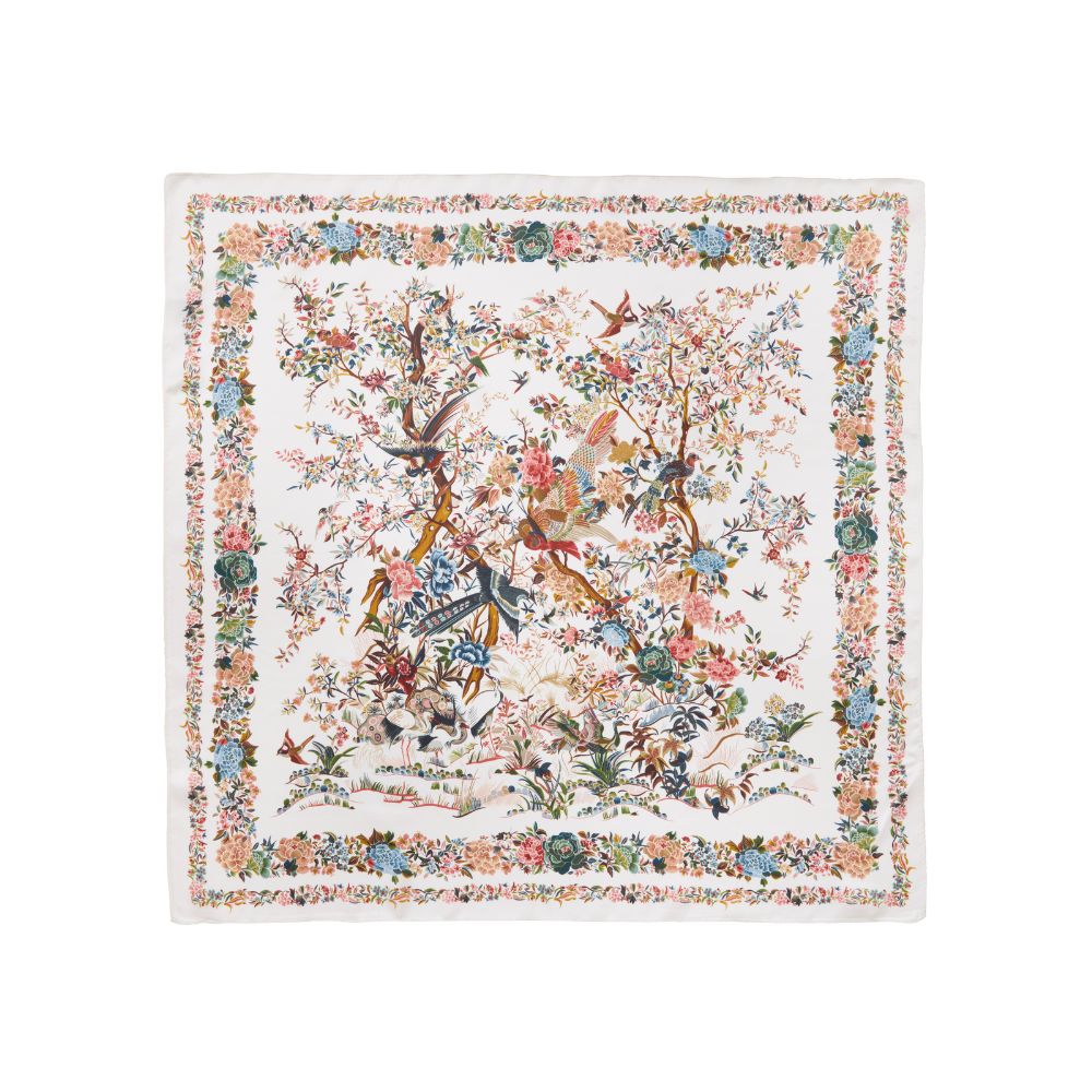 Silketørklæde, Fleurs Delicates - 70x70 cm.