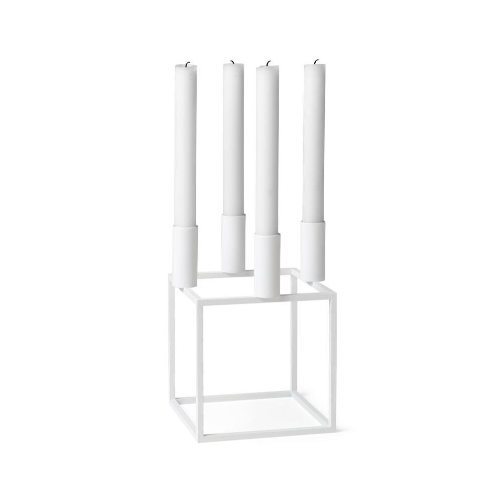 Kubus 4 lysestage - Hvid