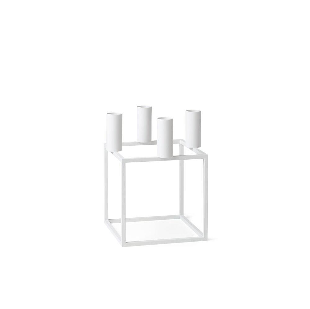 Kubus 4 lysestage - Hvid