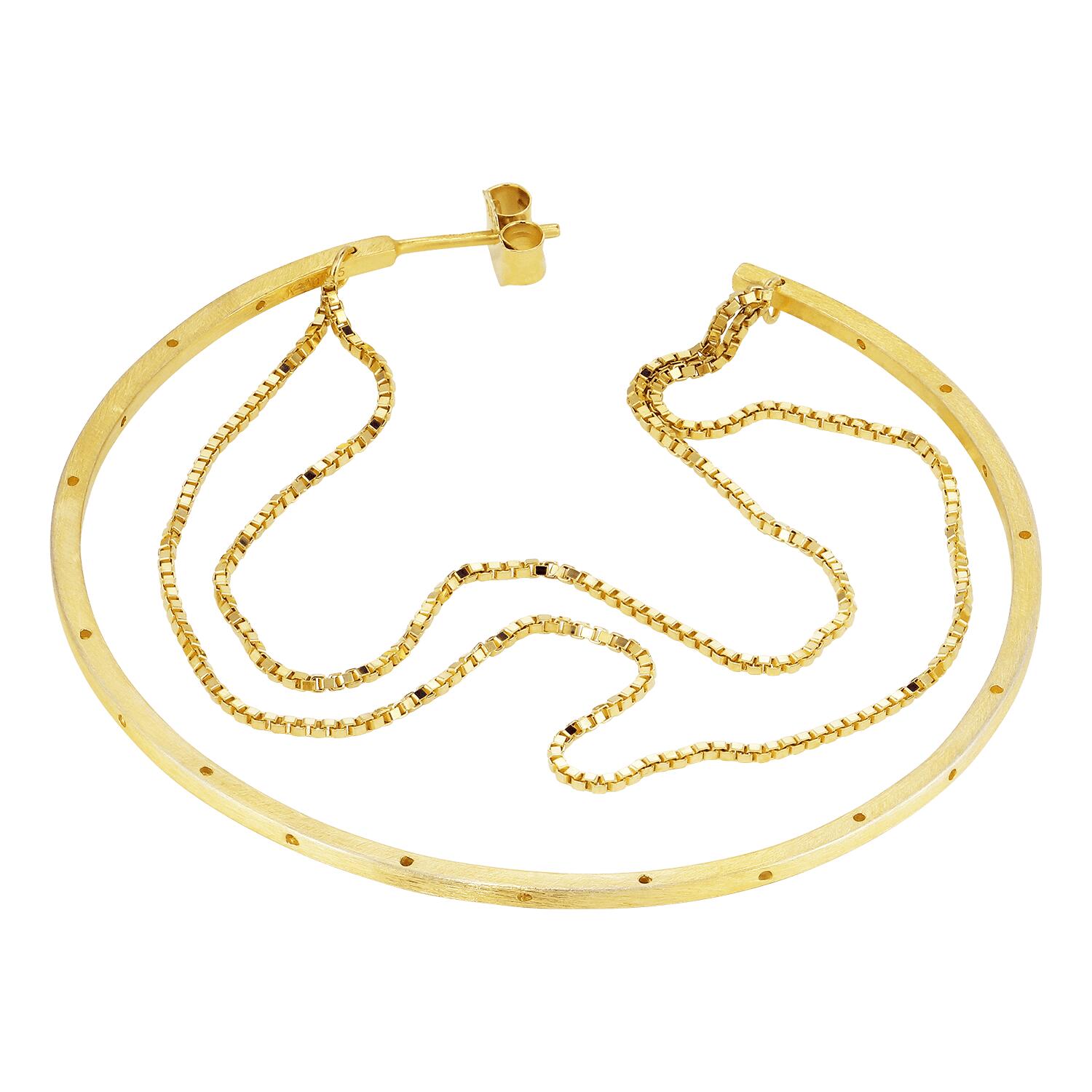 Orbis Chain ørering, stor - forgyldt