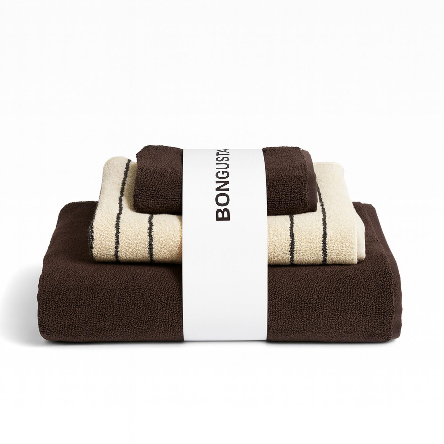 3 stk håndklæde sampak - Coffee/Creme & Ink