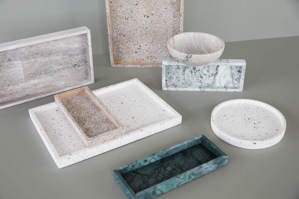 Terrazzo bakke, stor - hvid