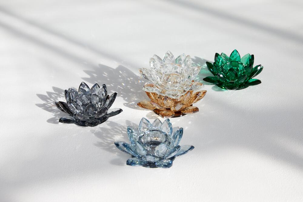 Lotus Votive fyrfadsstage, lille  - Amber