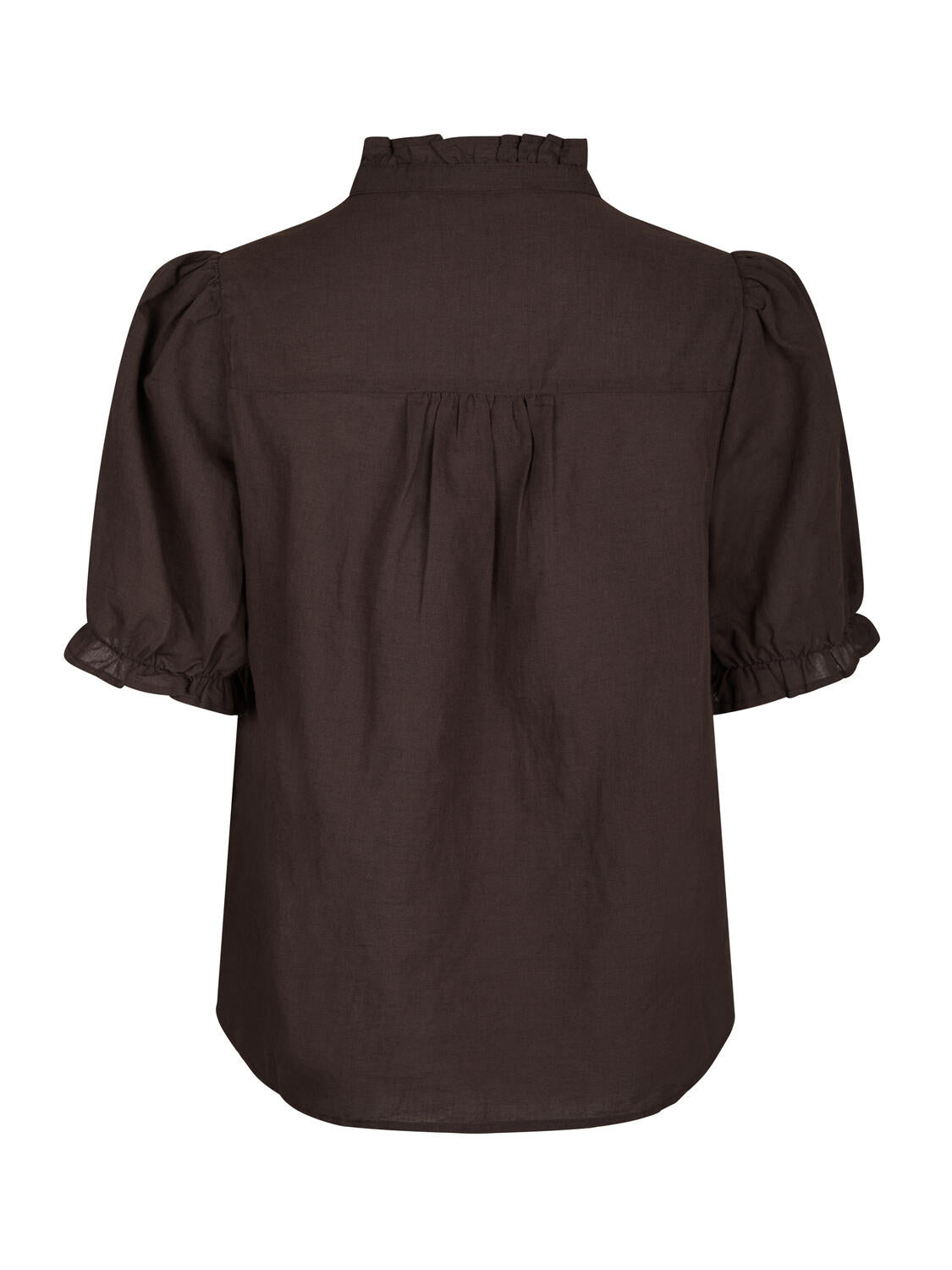 Hedesa hørbluse - mørkebrun