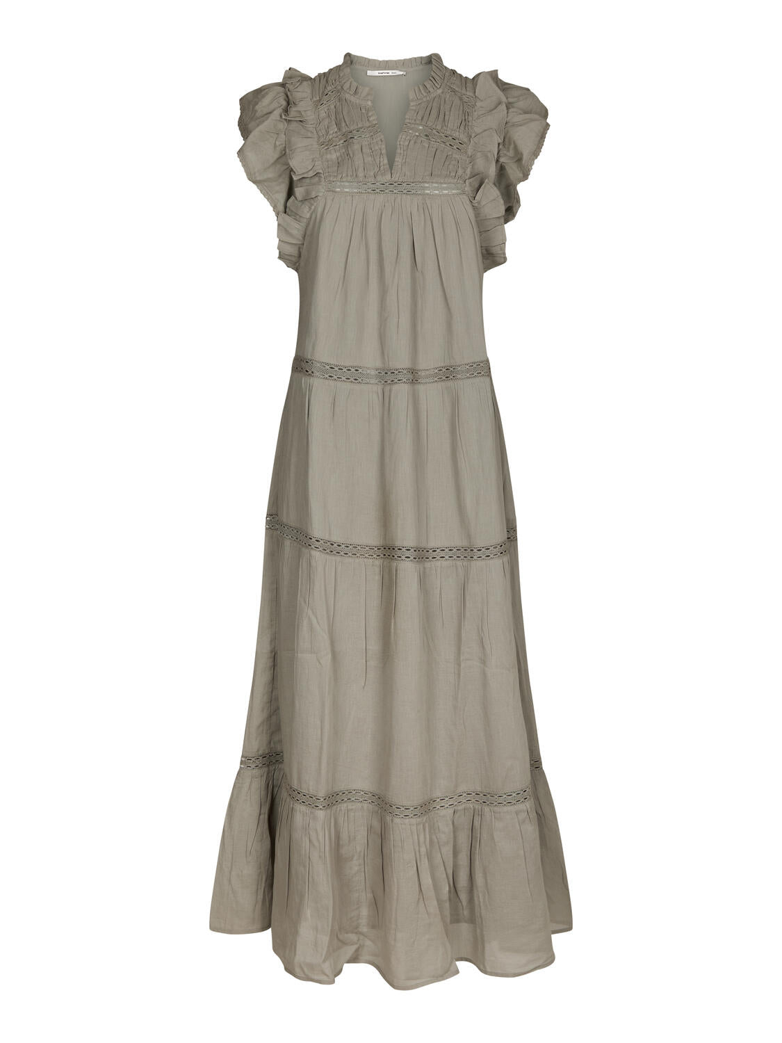 Melanie Voile lang kjole - Smoke Green