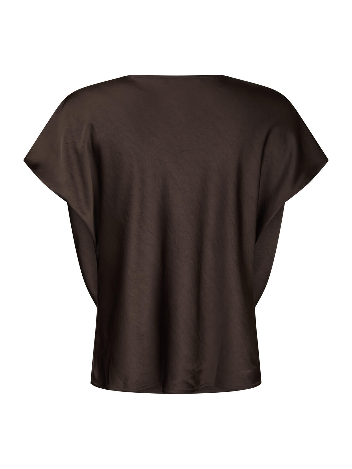 Minabeth Satin bluse - mørkebrun