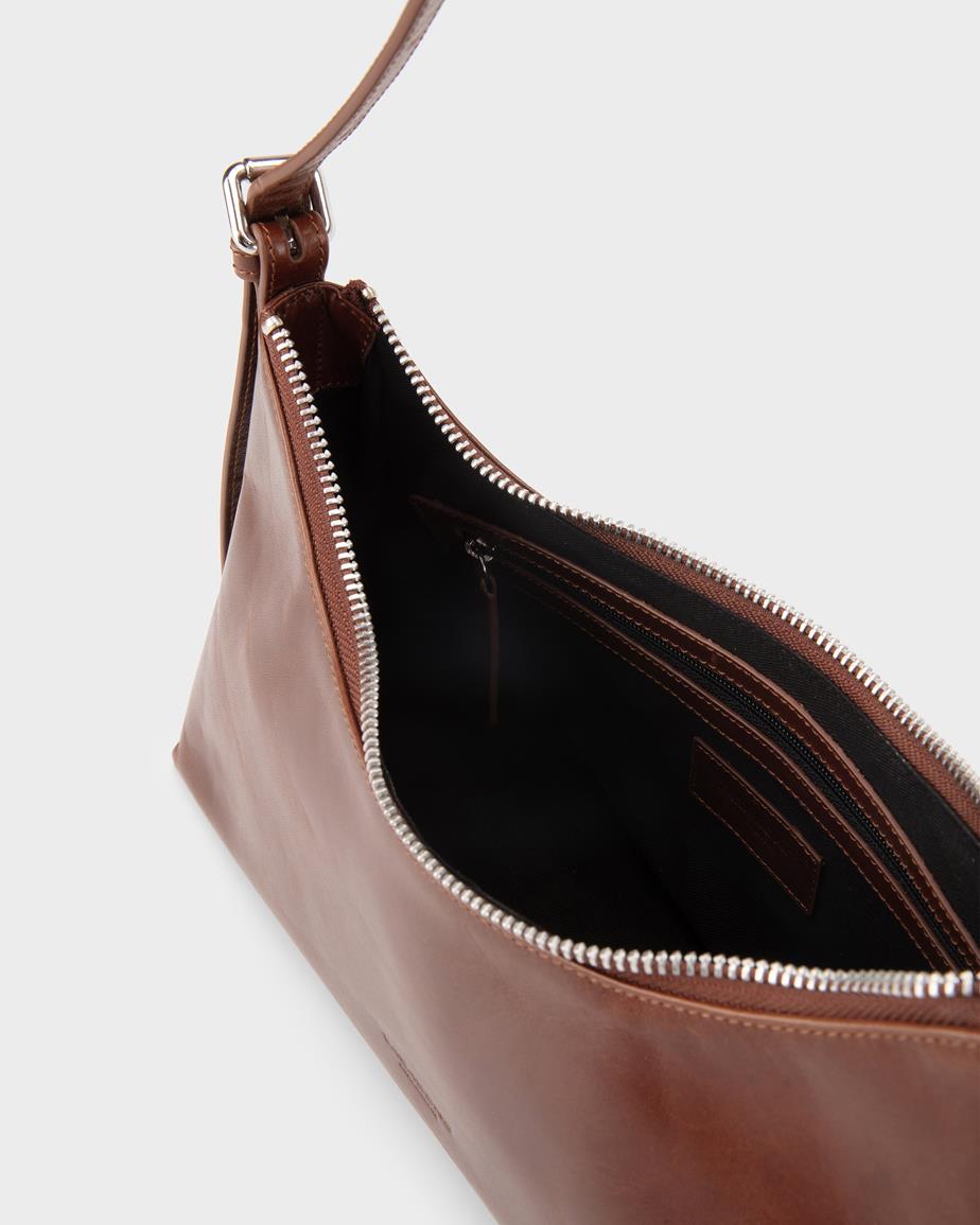 Bari mini skuldertaske - chestnut
