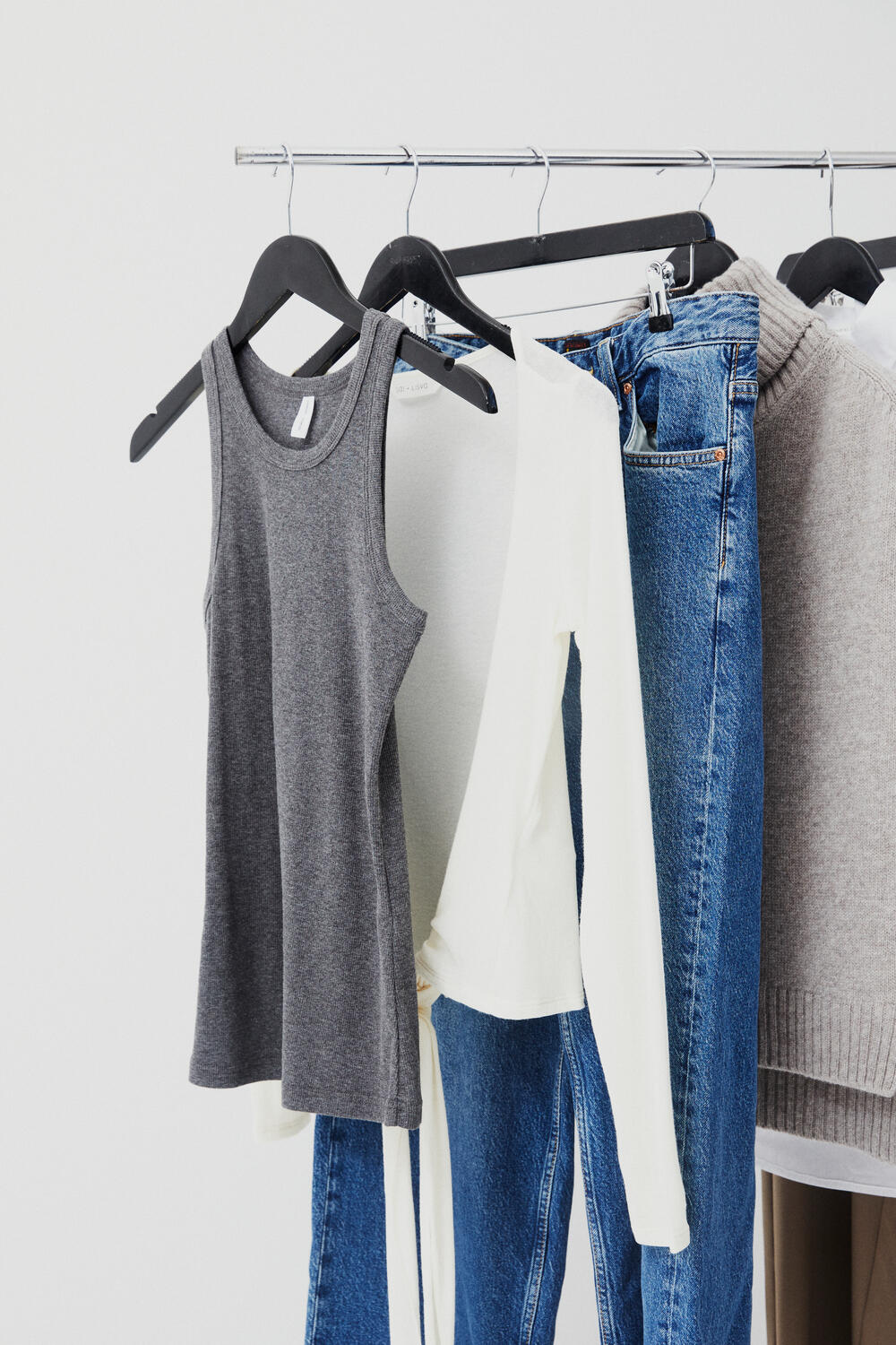 Anne Wool Wrap langærmet t-shirt - Off White