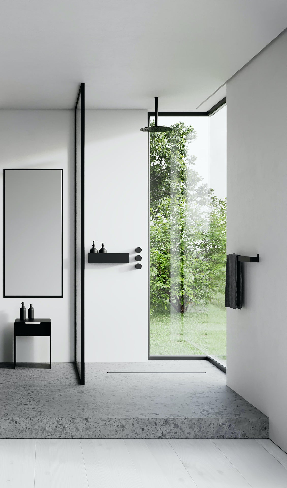 Bath hylde, L40 cm - sort