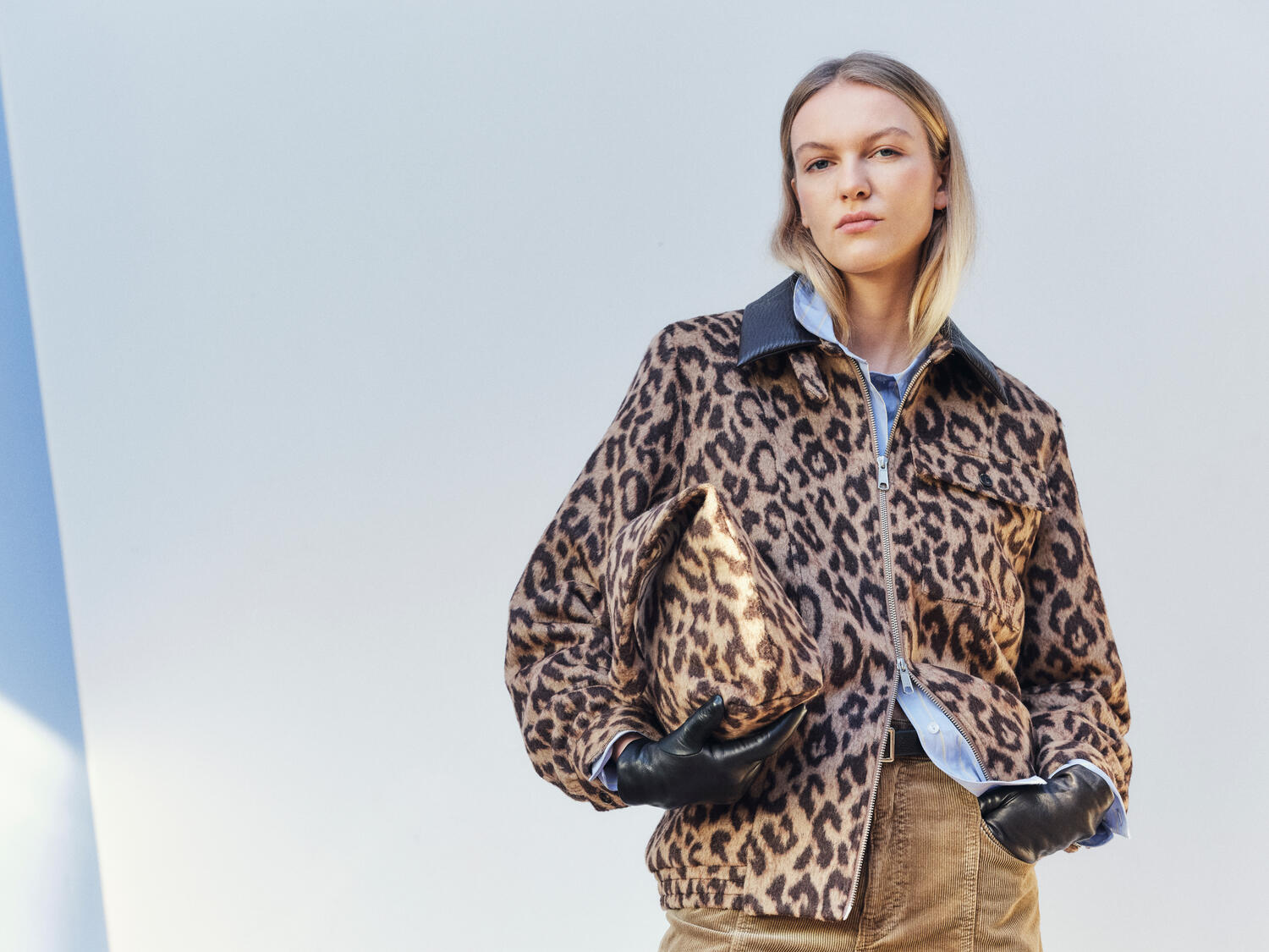 Beline jakke - Wool Camel Leopard